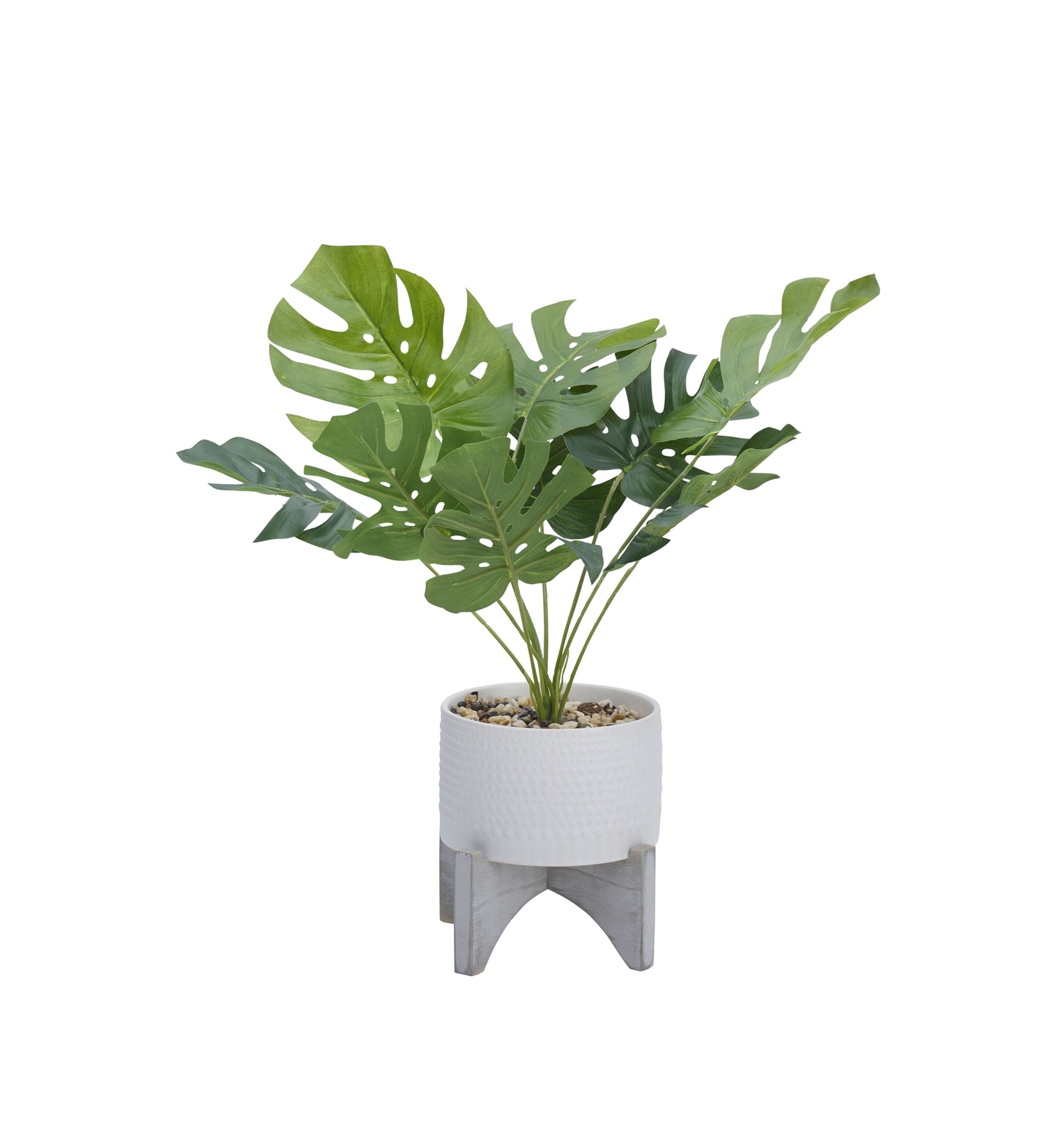 17" Artificial Leaf Plant with Stand