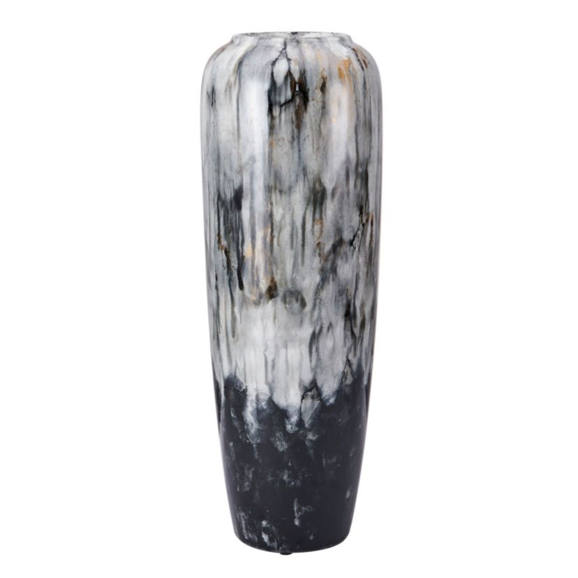 Ivory and White 17-Inch Urn Vase