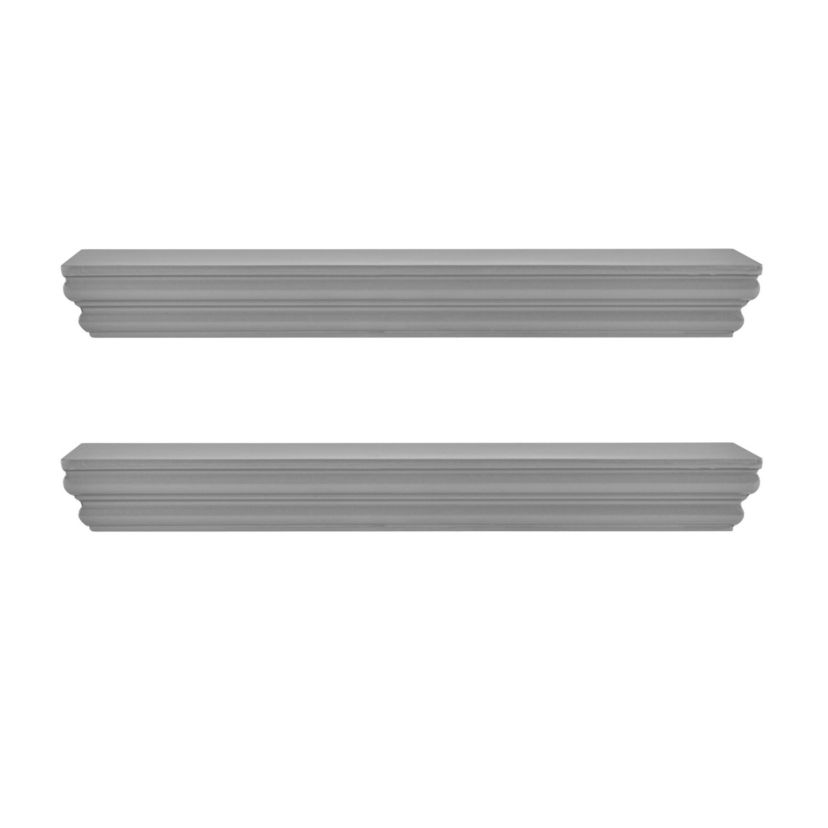 Floating Railing Shelf for Bedroom, Living Room, Bathroom, Kitchen, Set of 2, Black