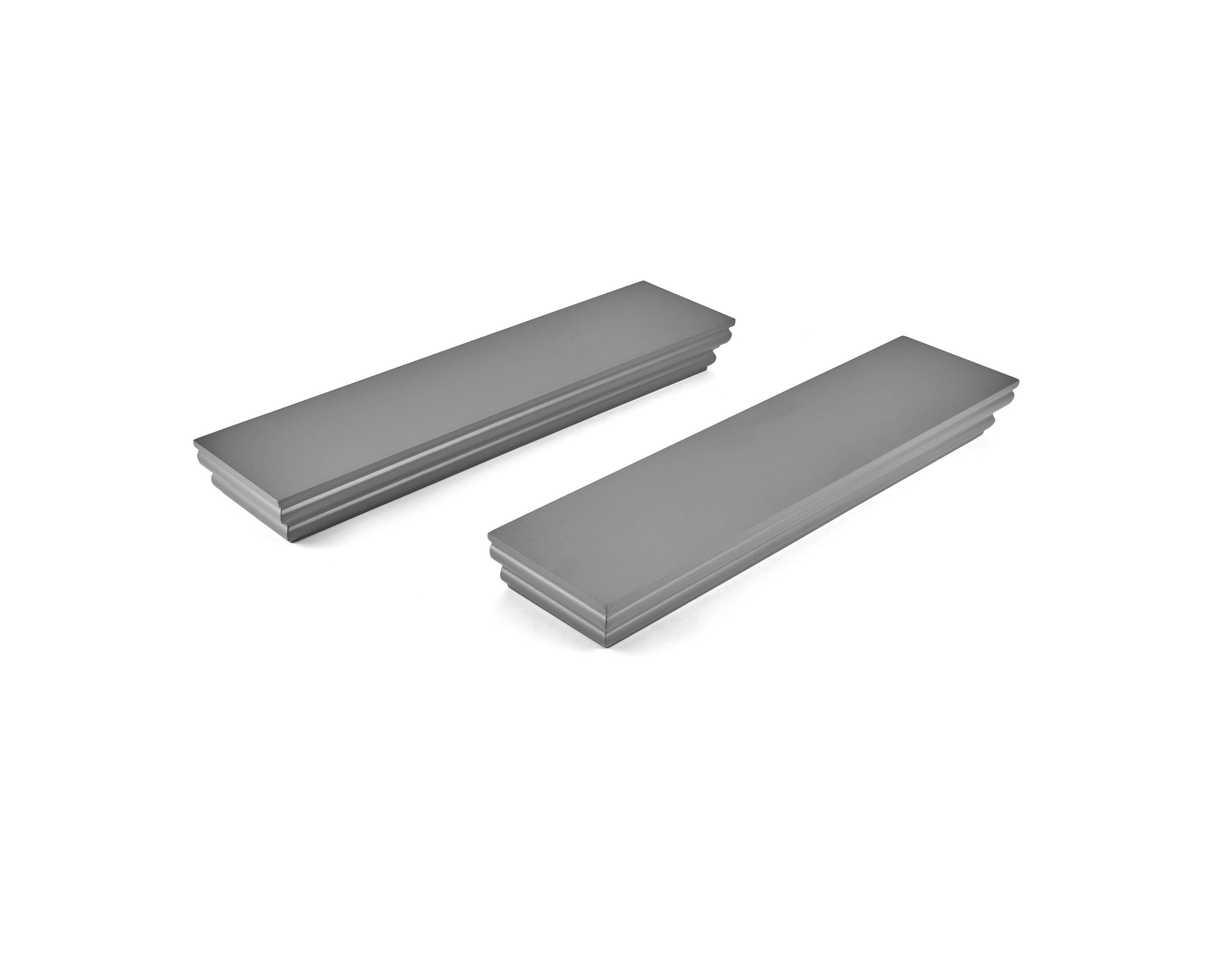 Floating Railing Shelf for Bedroom, Living Room, Bathroom, Kitchen, Set of 2, Black