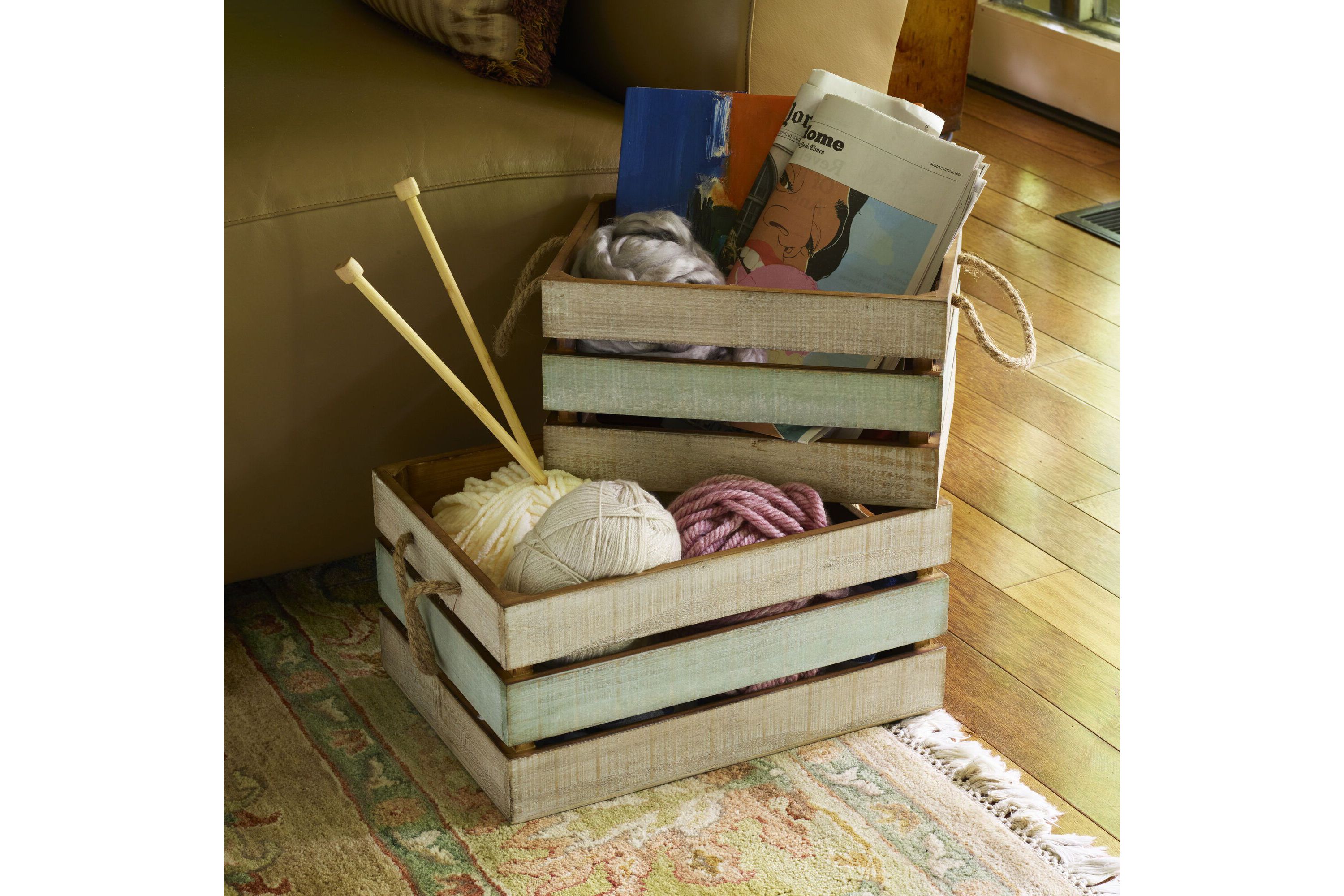 15-in and 13-in Multi-color Crate set, set of 2