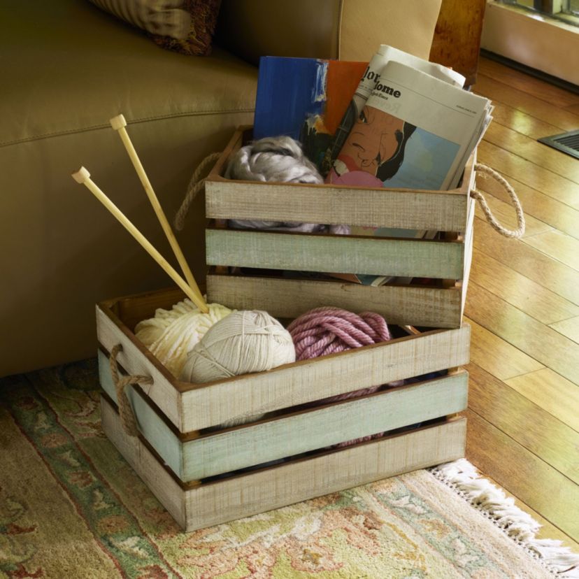 15-in and 13-in Multi-color Crate set, set of 2