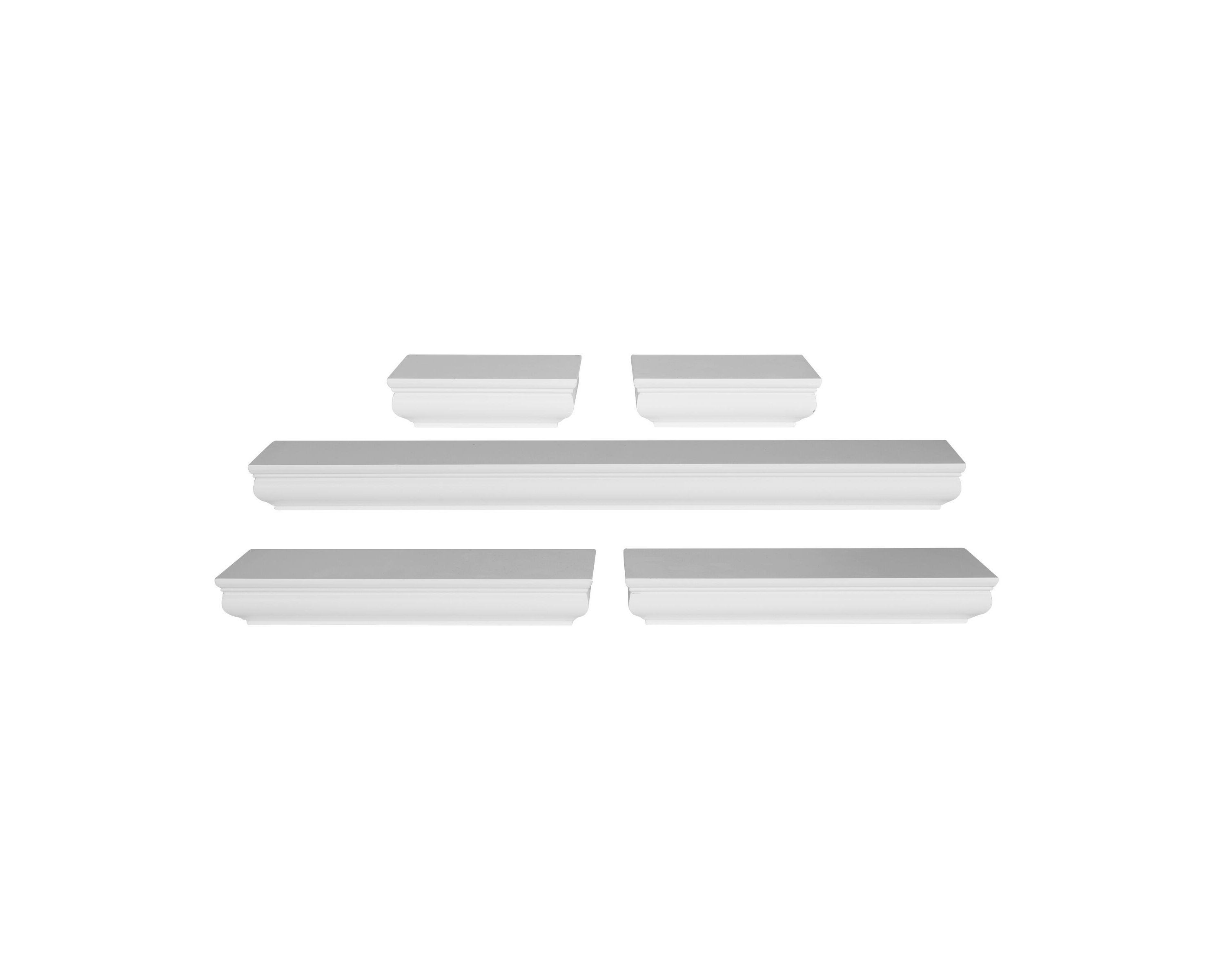 Floating Wall, Wood and Curve Metal Shelves, for Bedroom, Living Room, Kitchen, Nursery, Set of 3, Natural