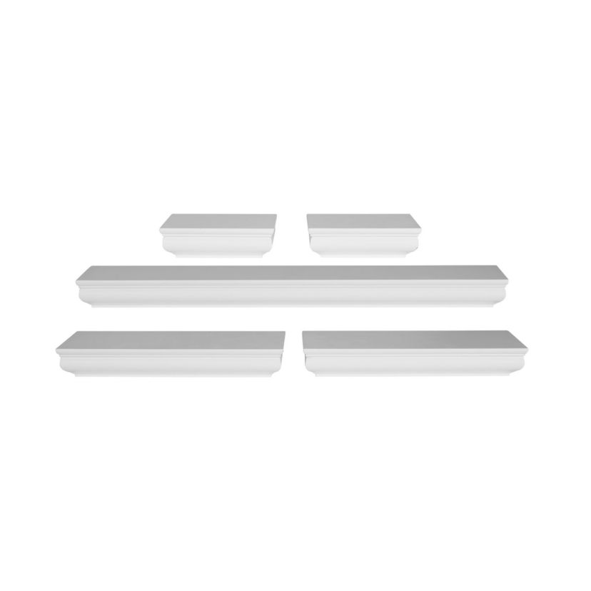 Floating Wall, Wood and Curve Metal Shelves, for Bedroom, Living Room, Kitchen, Nursery, Set of 3, Natural