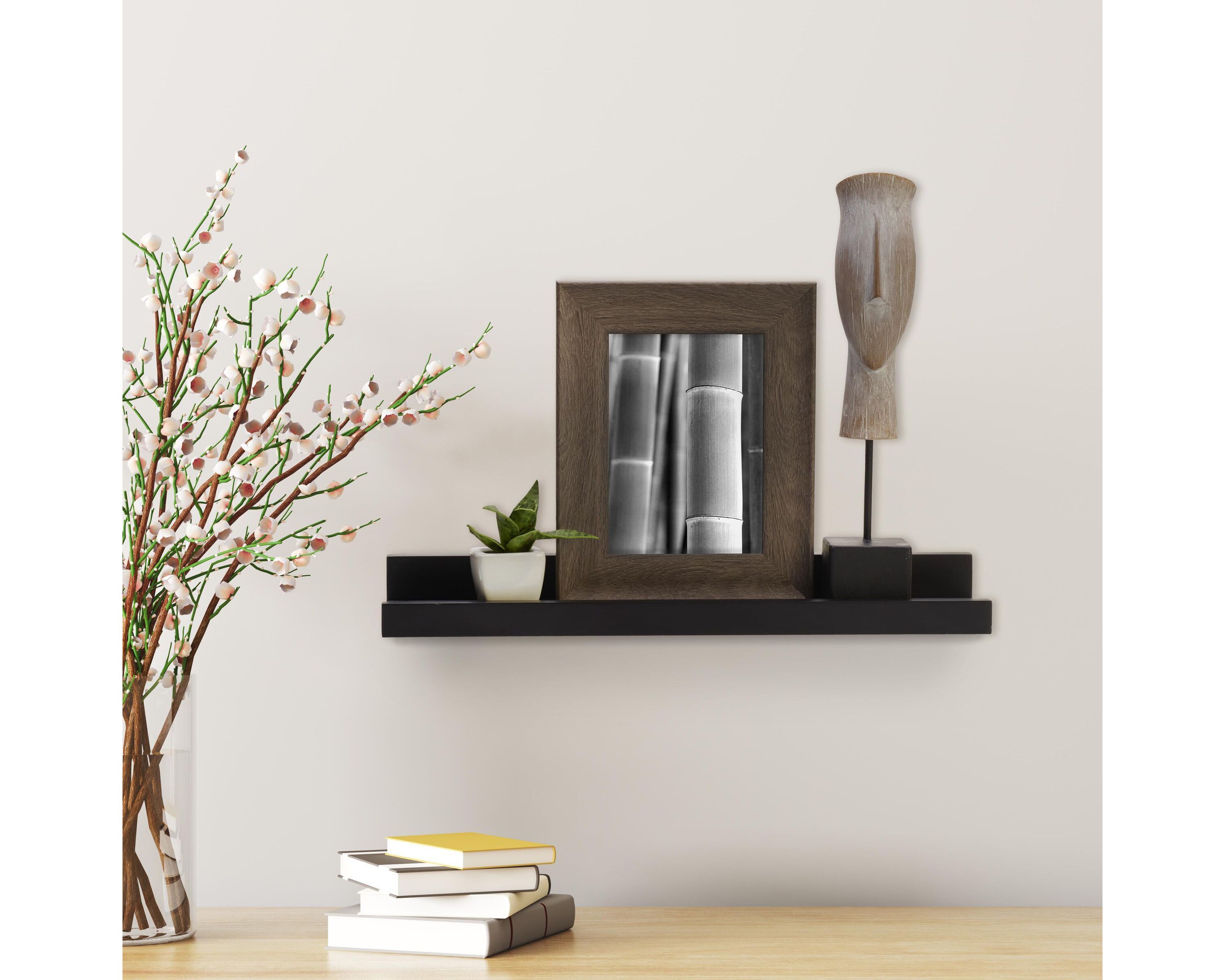 Floating Arc Wall Shelves for Nursery, Bedroom, Living Room, Kitchen, Set of 2, White