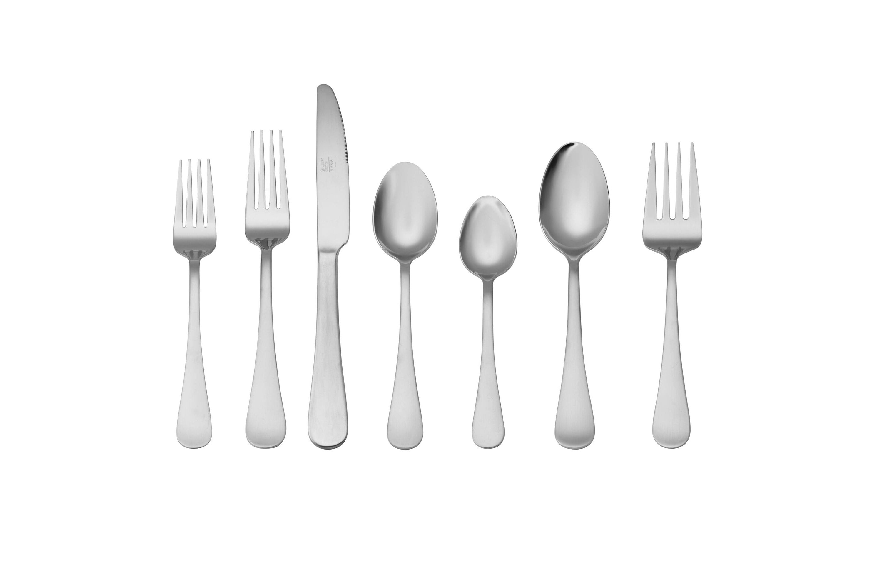 Gourmet Basics by Mikasa Satin Symmetry 42-pc Flatware Set, Service for 8