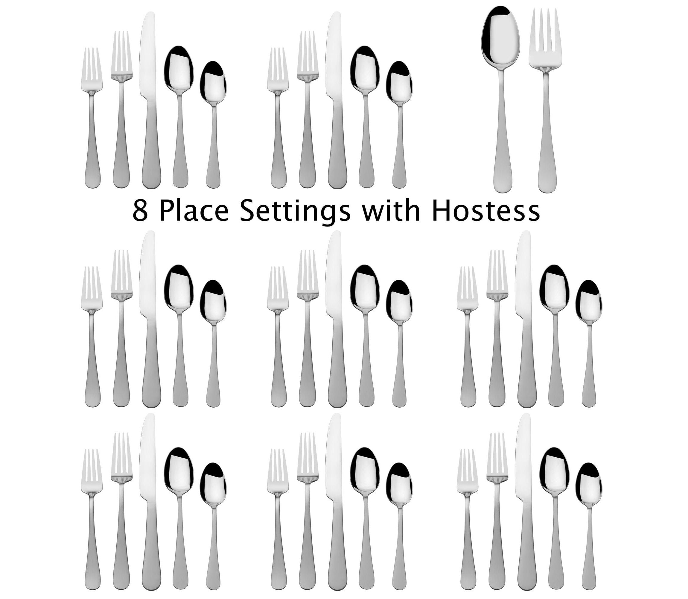 Gourmet Basics by Mikasa Satin Symmetry 42-pc Flatware Set, Service for 8
