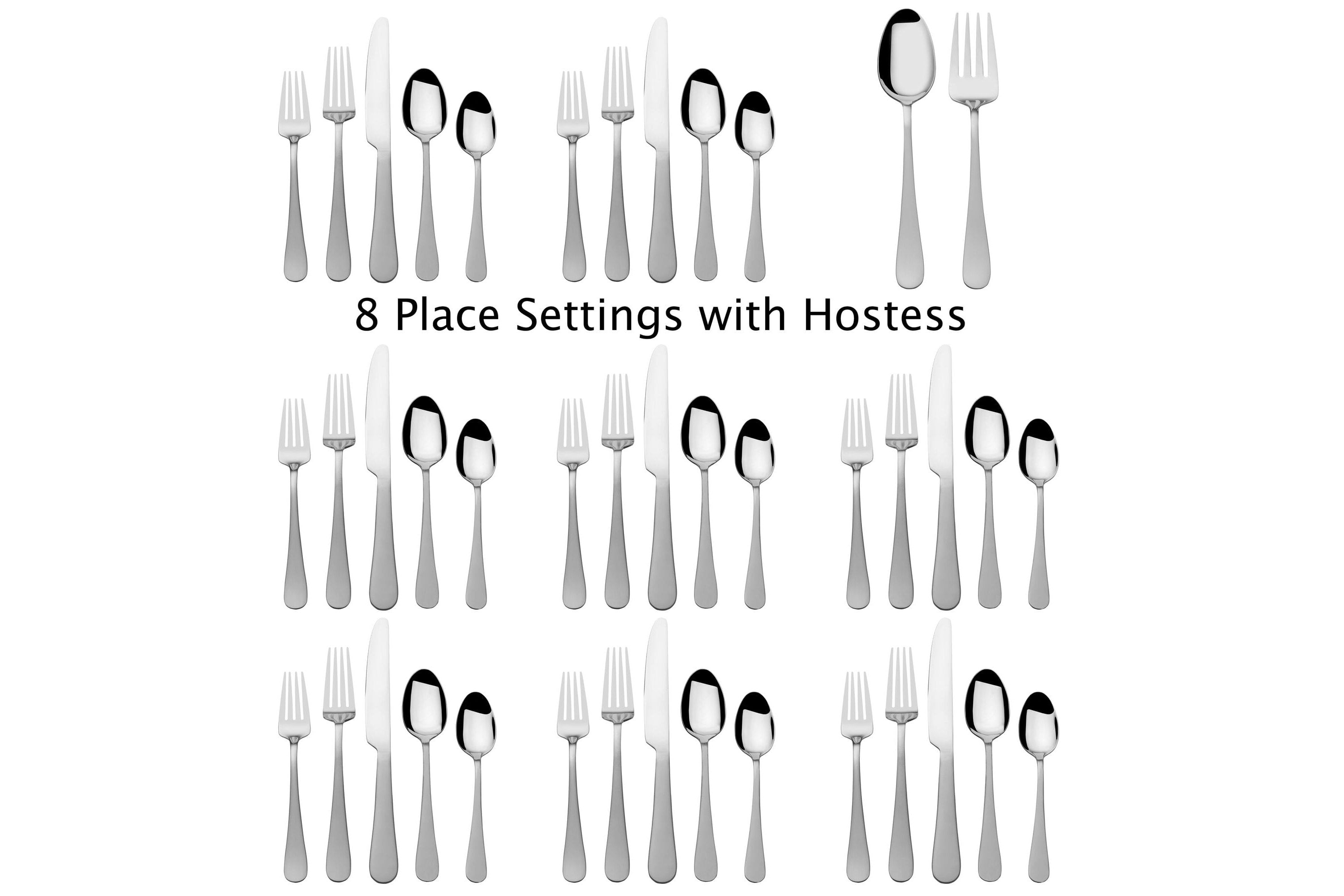 Gourmet Basics by Mikasa Satin Symmetry 42-pc Flatware Set, Service for 8