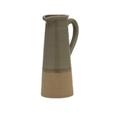 15-in Sage Ceramic Pitcher Vase