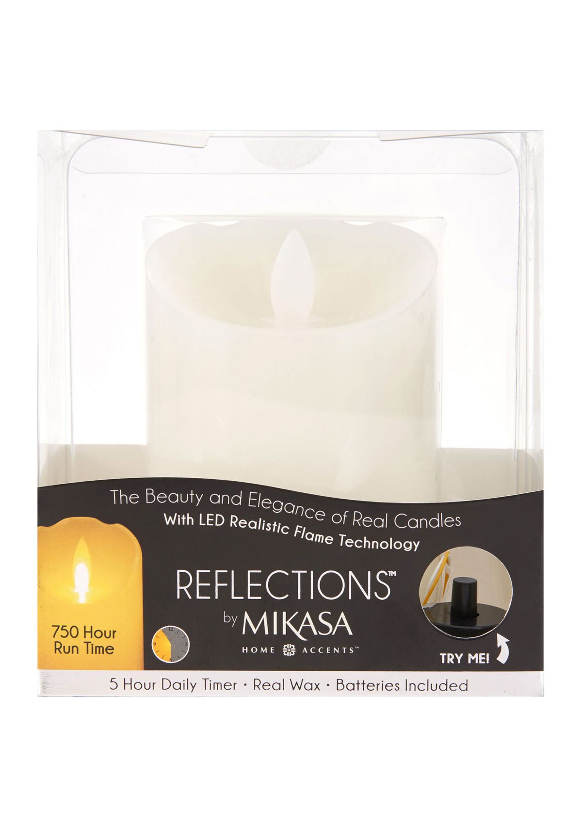3x4 White Realistic LED Flameless Pillar Candle