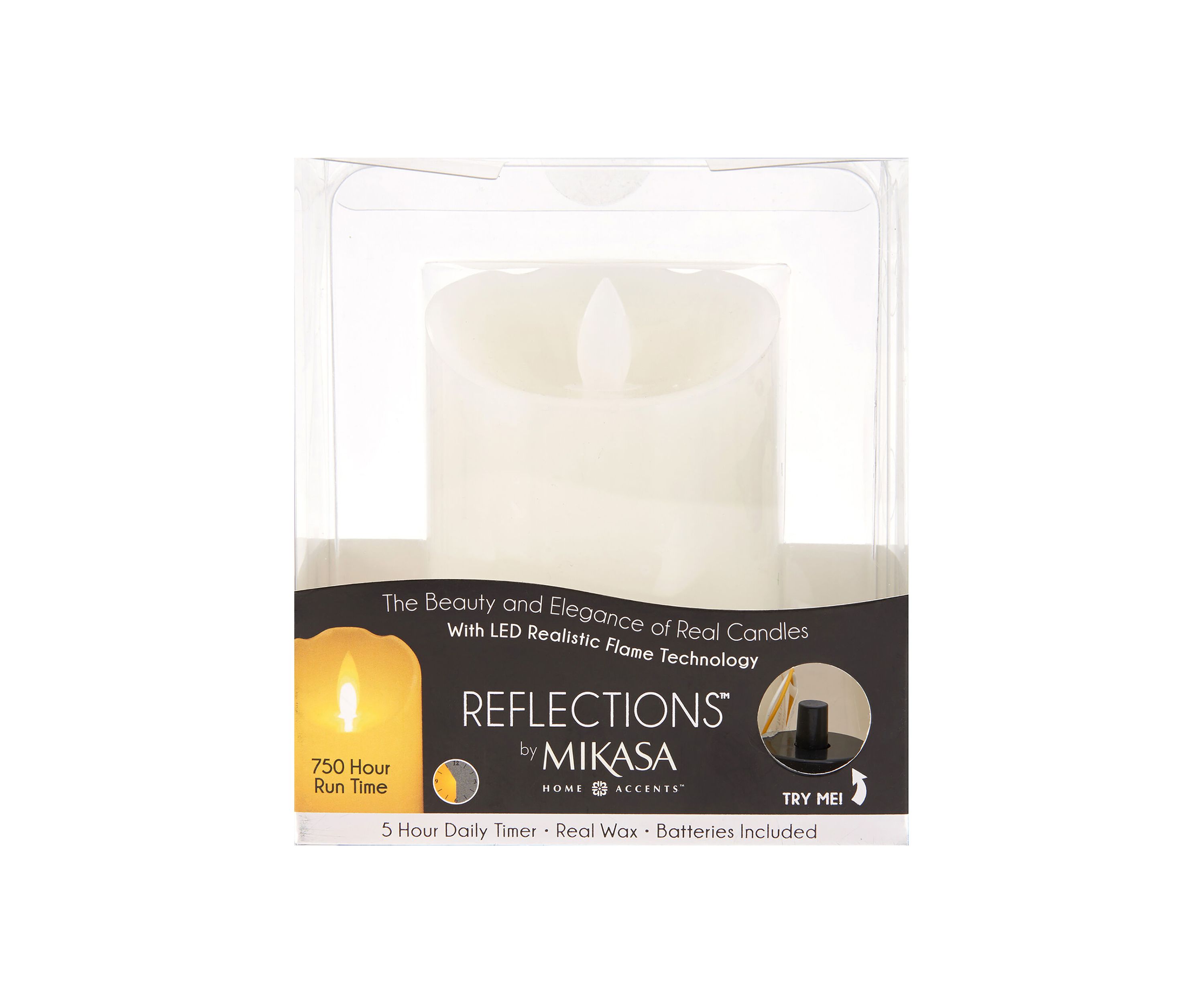 3x4 White Realistic LED Flameless Pillar Candle