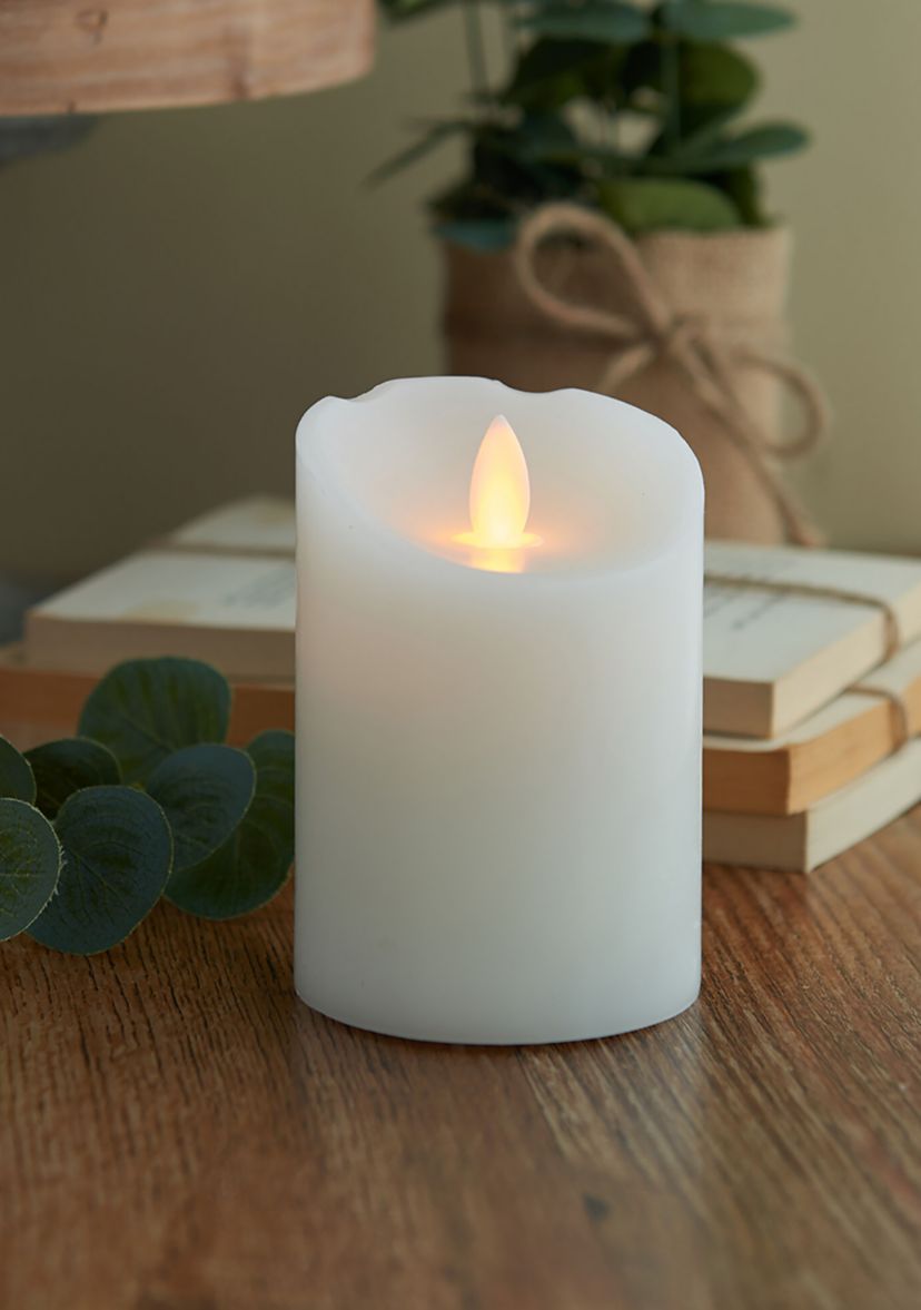 3x4 White Realistic LED Flameless Pillar Candle