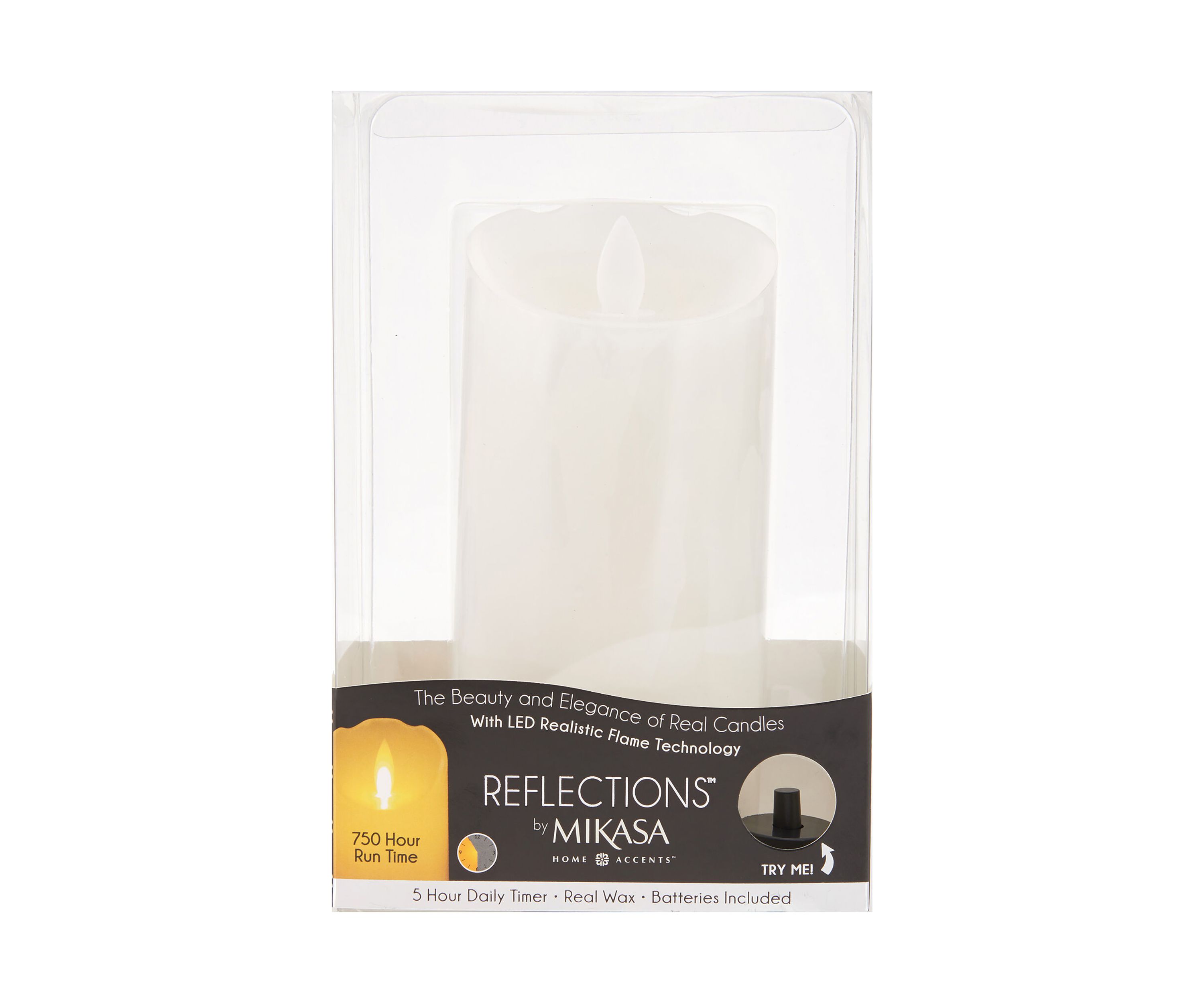 Set of 2 Realistic LED Flameless Pillar Candle