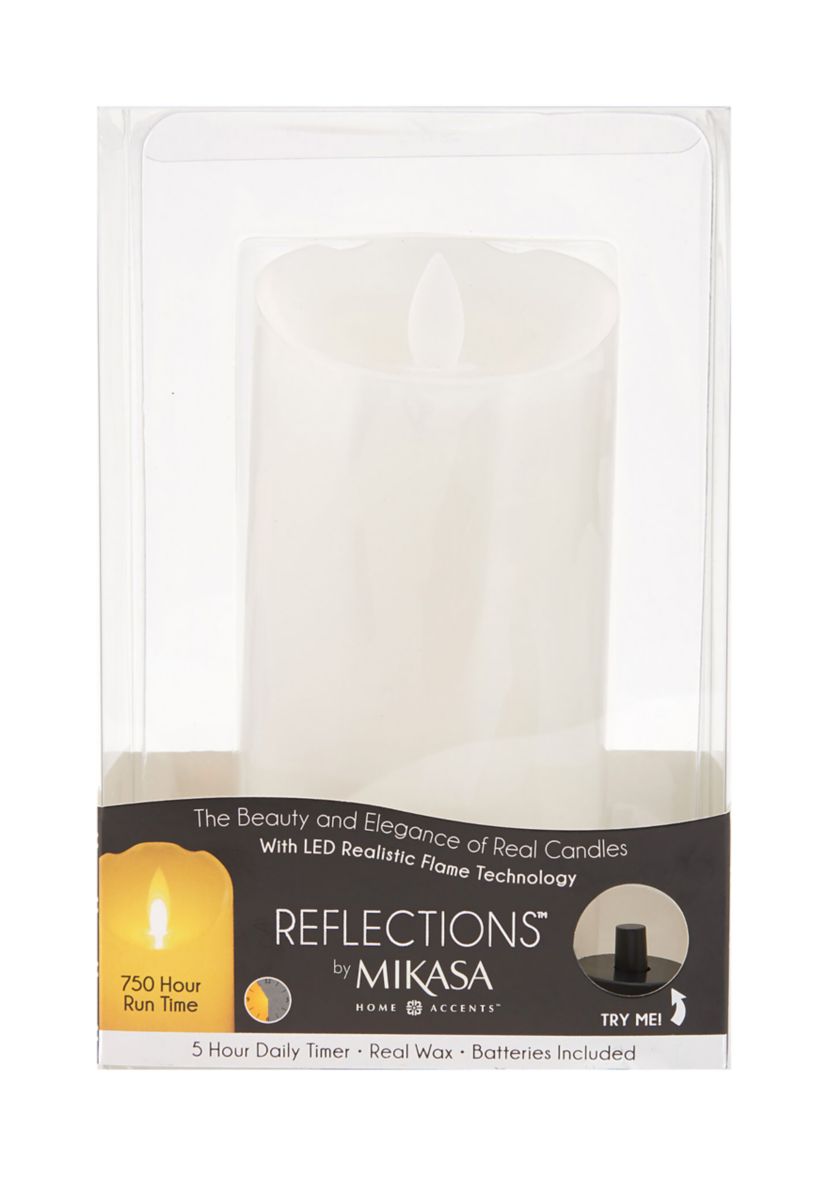 Set of 2 Realistic LED Flameless Pillar Candle