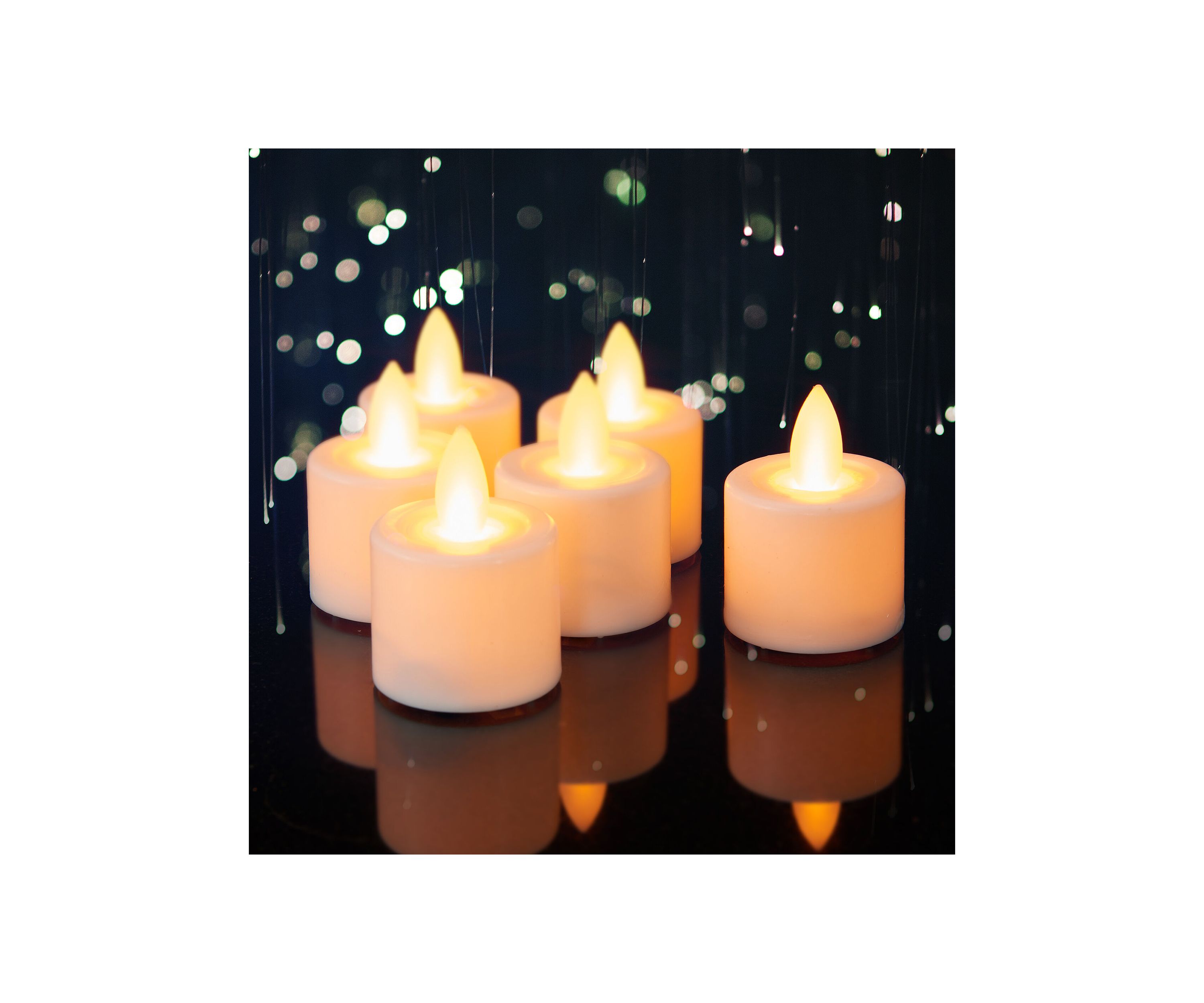 Battery Powered Tealight Candles - Set of 6