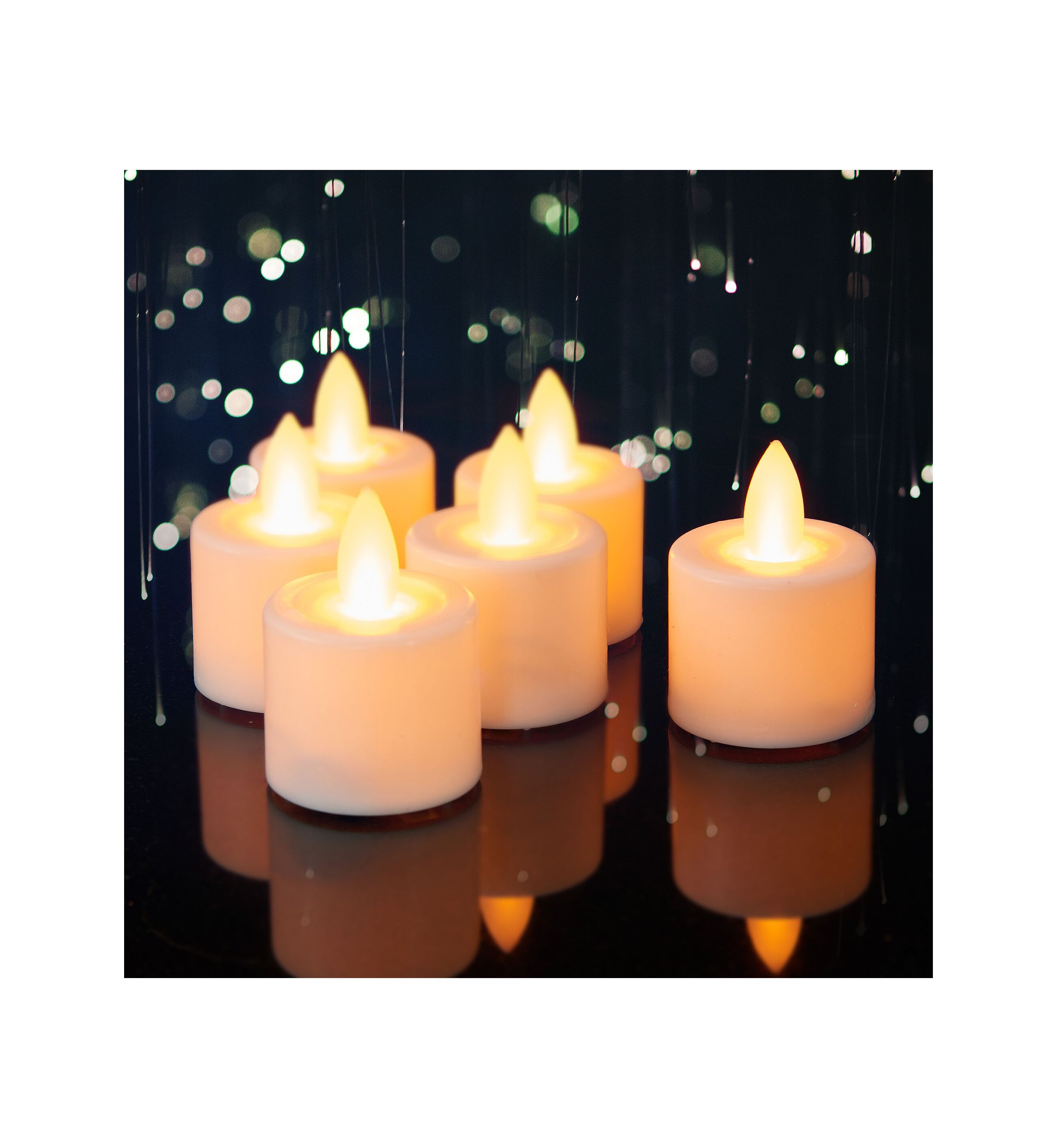 Set of 6 Battery Powered Tealight Candles