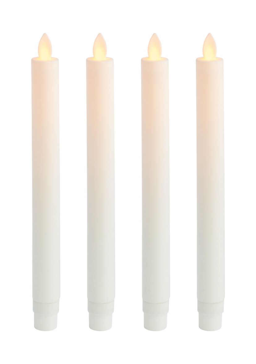 Battery Powered Tapered Candles - Set of 4