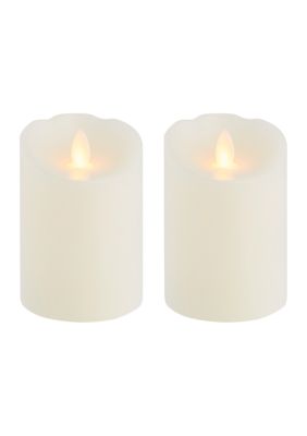 Bazaar White Realistic Candles - Set of 2