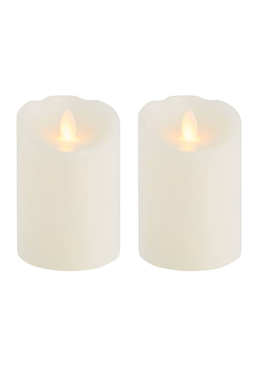 White Realistic Candles - Set of 2