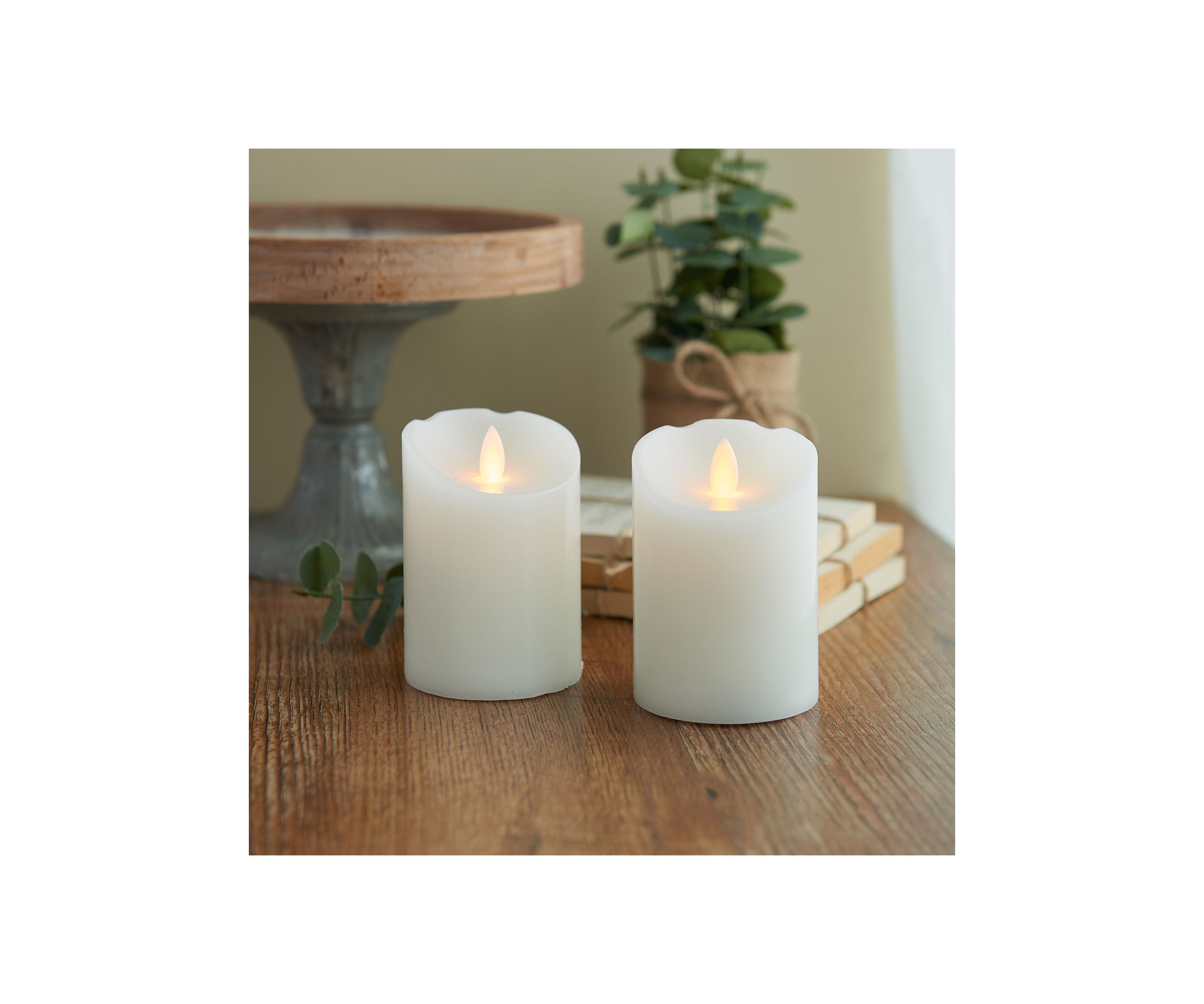 White Realistic Candles - Set of 2