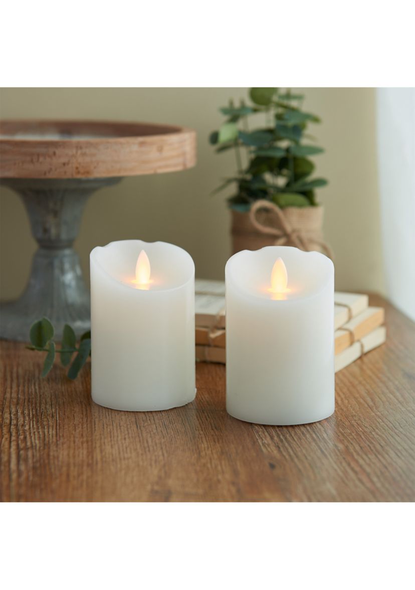 White Realistic Candles - Set of 2