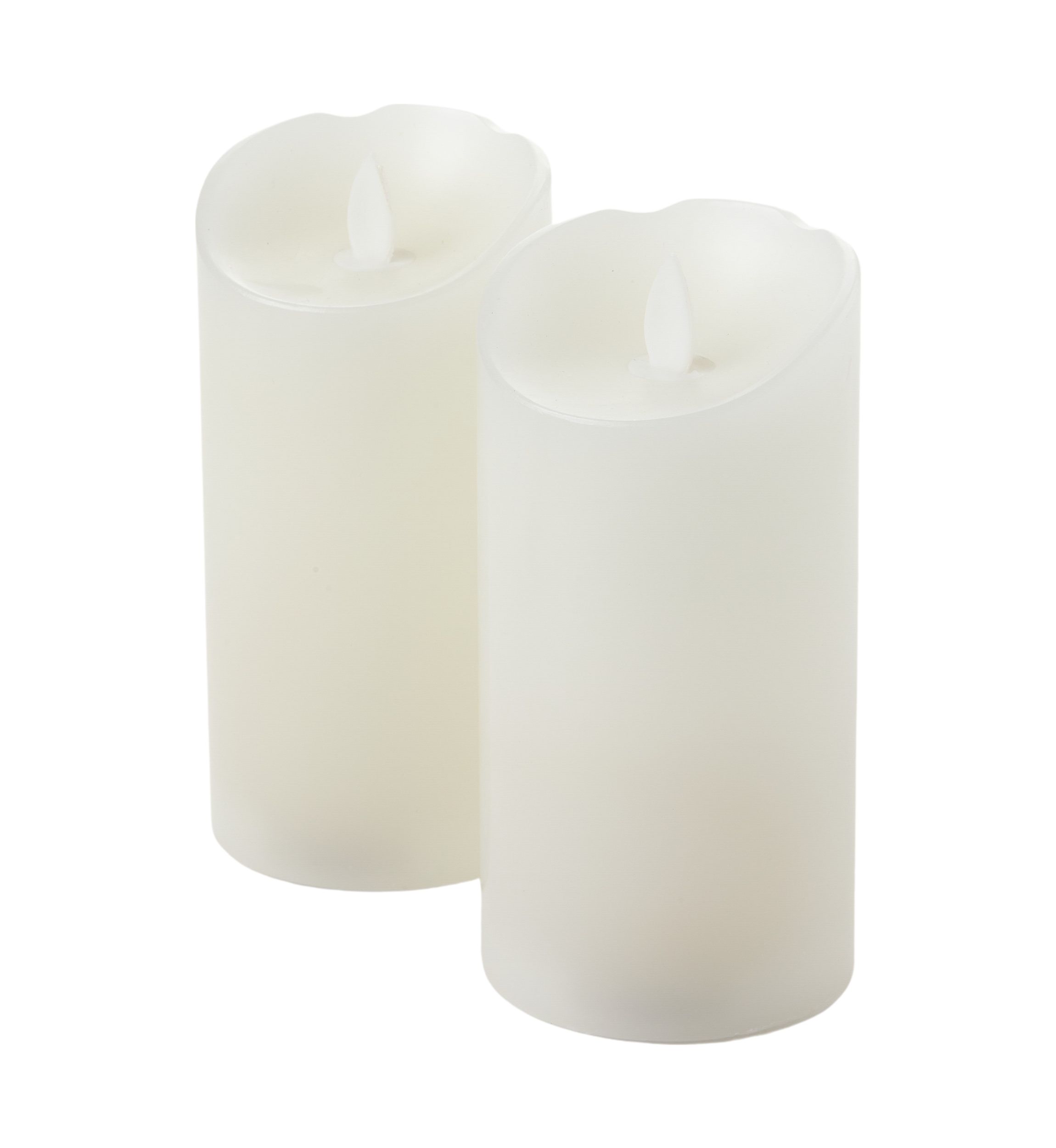 Set of 2 Realistic LED Flameless Pillar Candles