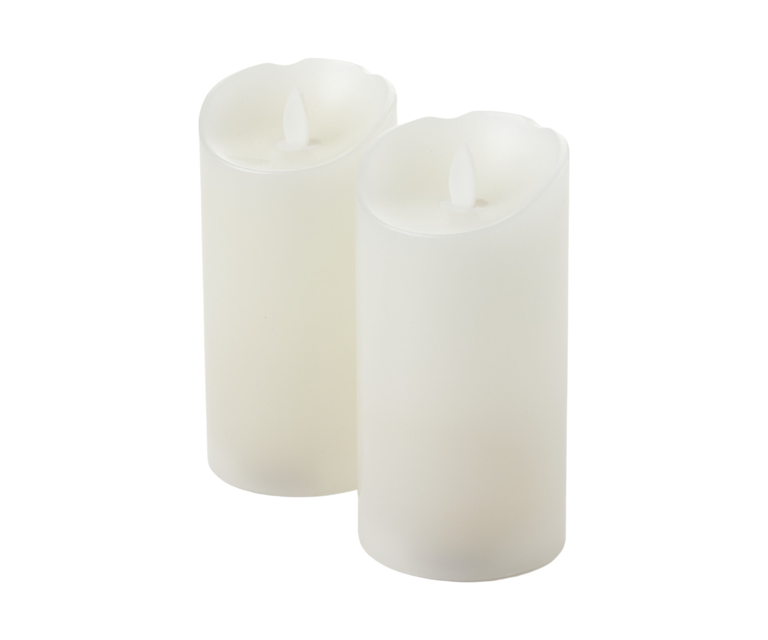 Set of 2 Realistic LED Flameless Pillar Candles