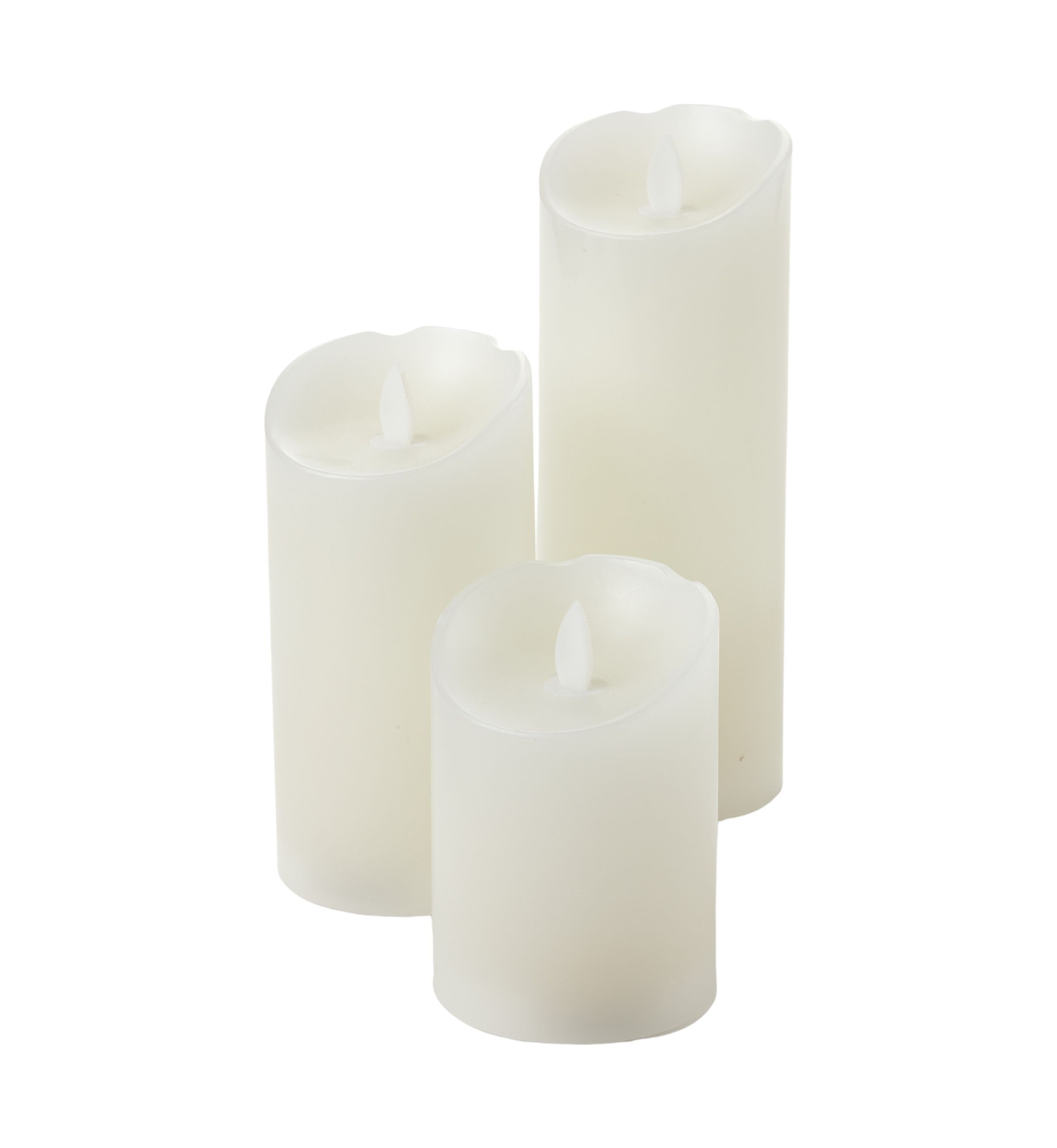 Set of 2 Realistic LED Flameless Pillar Candles