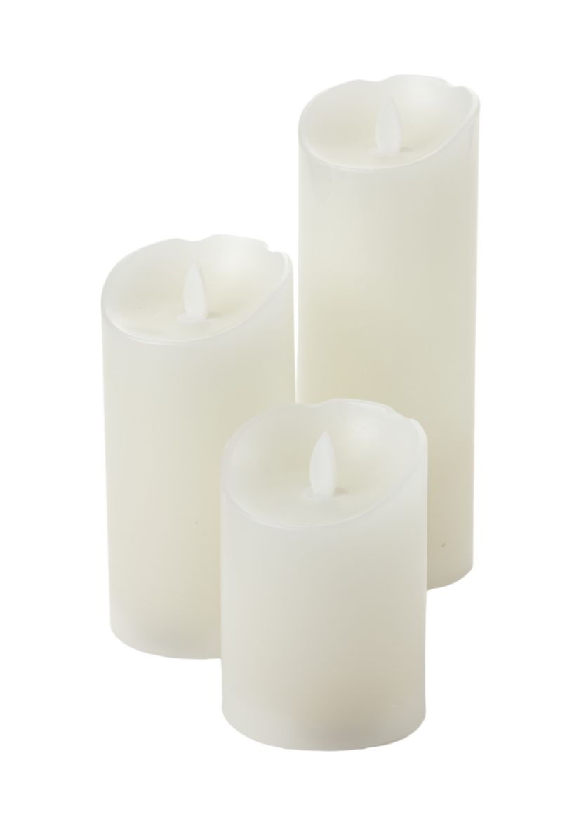 Set of 2 Realistic LED Flameless Pillar Candles