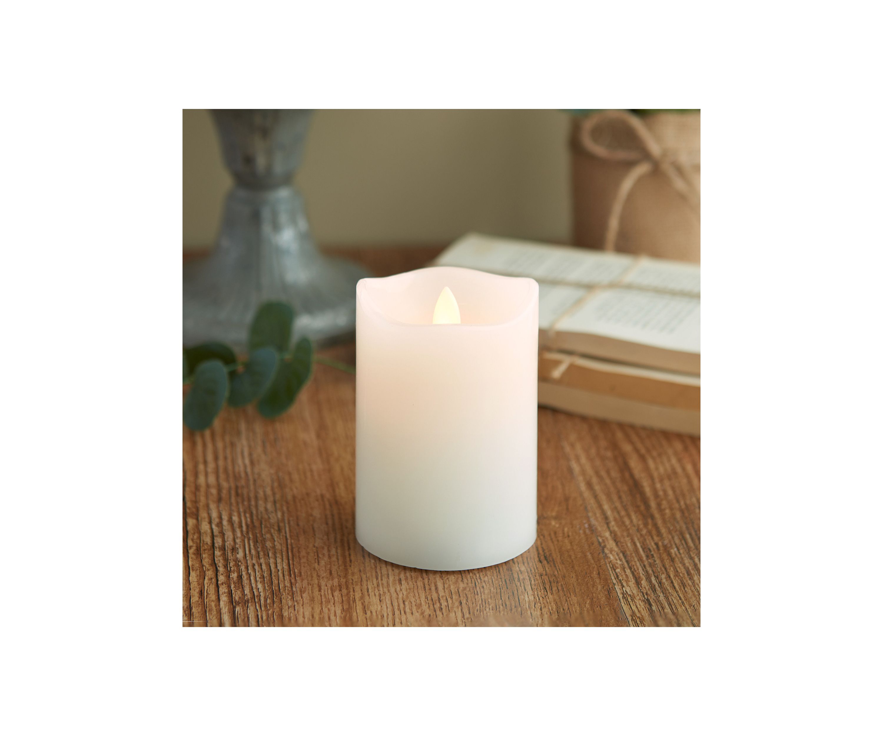 Mikasa Blow Out Realistic LED Wax Pillar, 3x4 Inch
