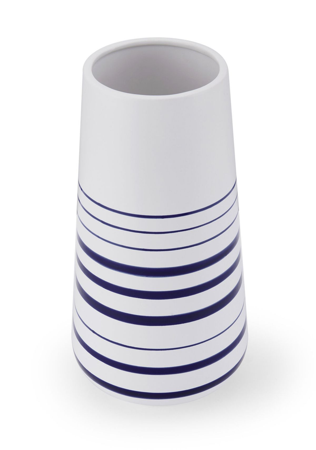 Elements 12-Inch Blue Stripe Ceramic Vase, Blue/White
