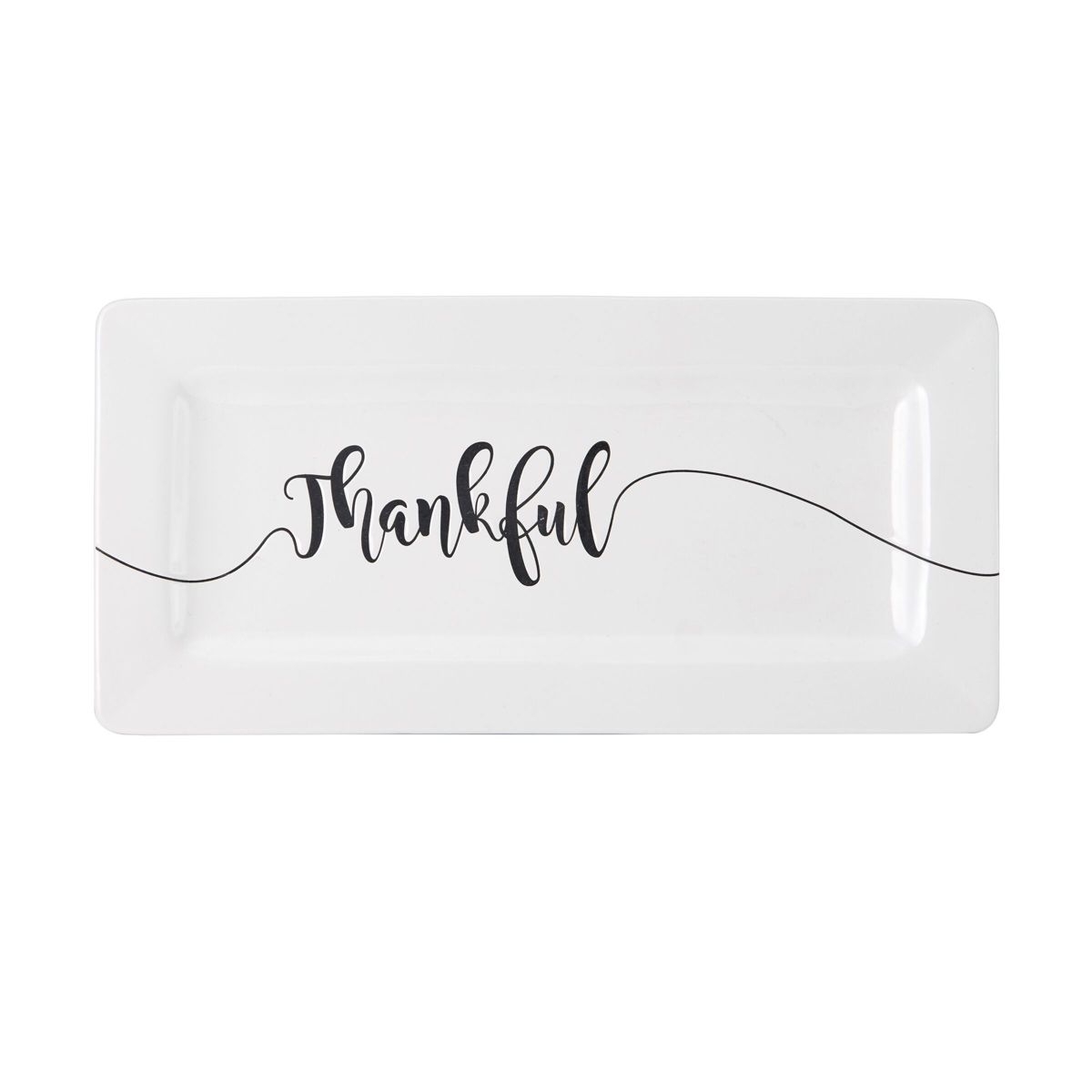 16x8 Inch Ceramic Sentiment Tray "Thankful"