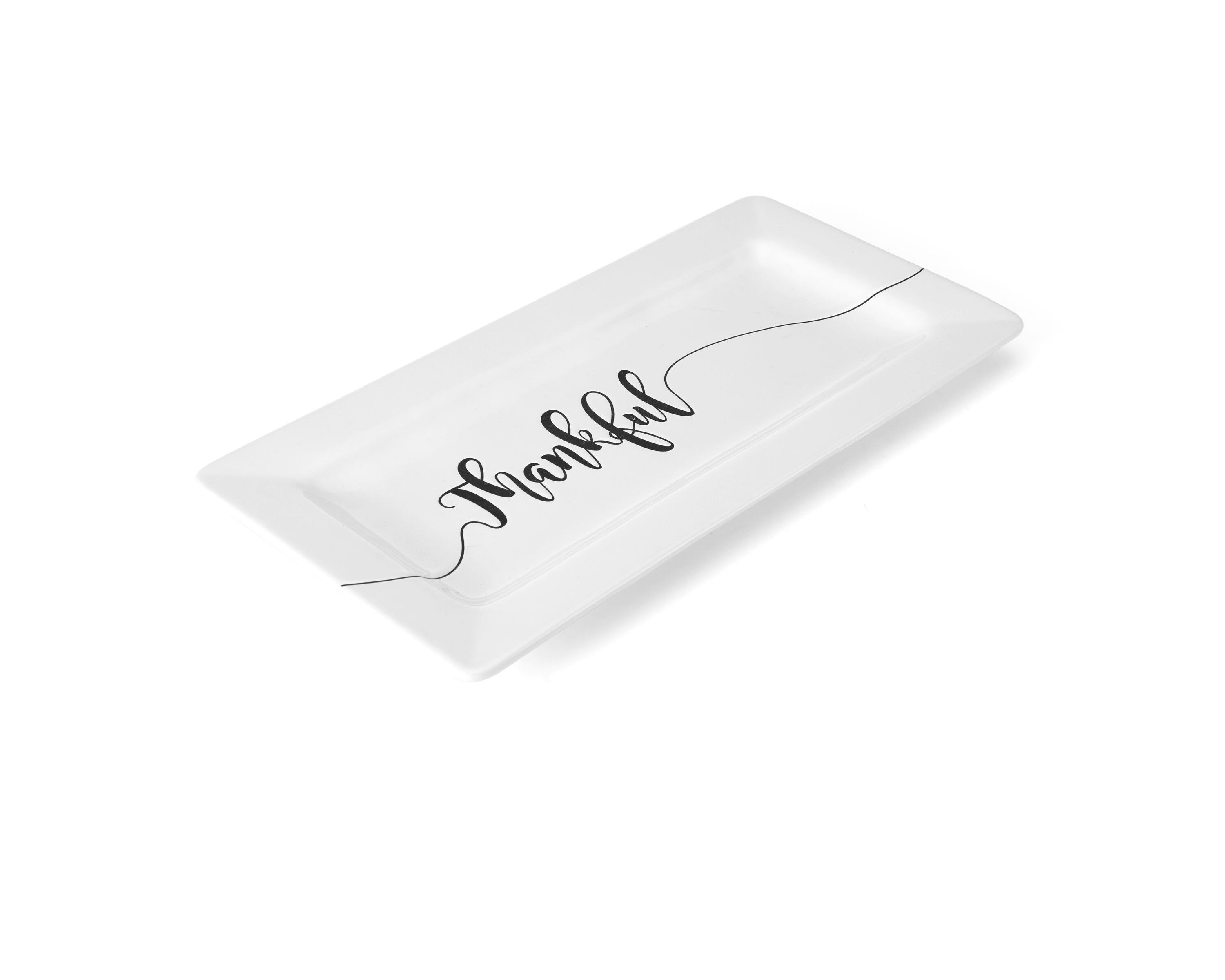16x8 Inch Ceramic Sentiment Tray "Thankful"