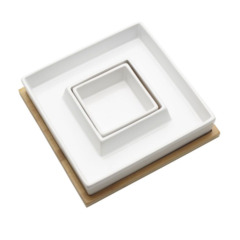 9 Inch Ceramic Chip and Dip Dish