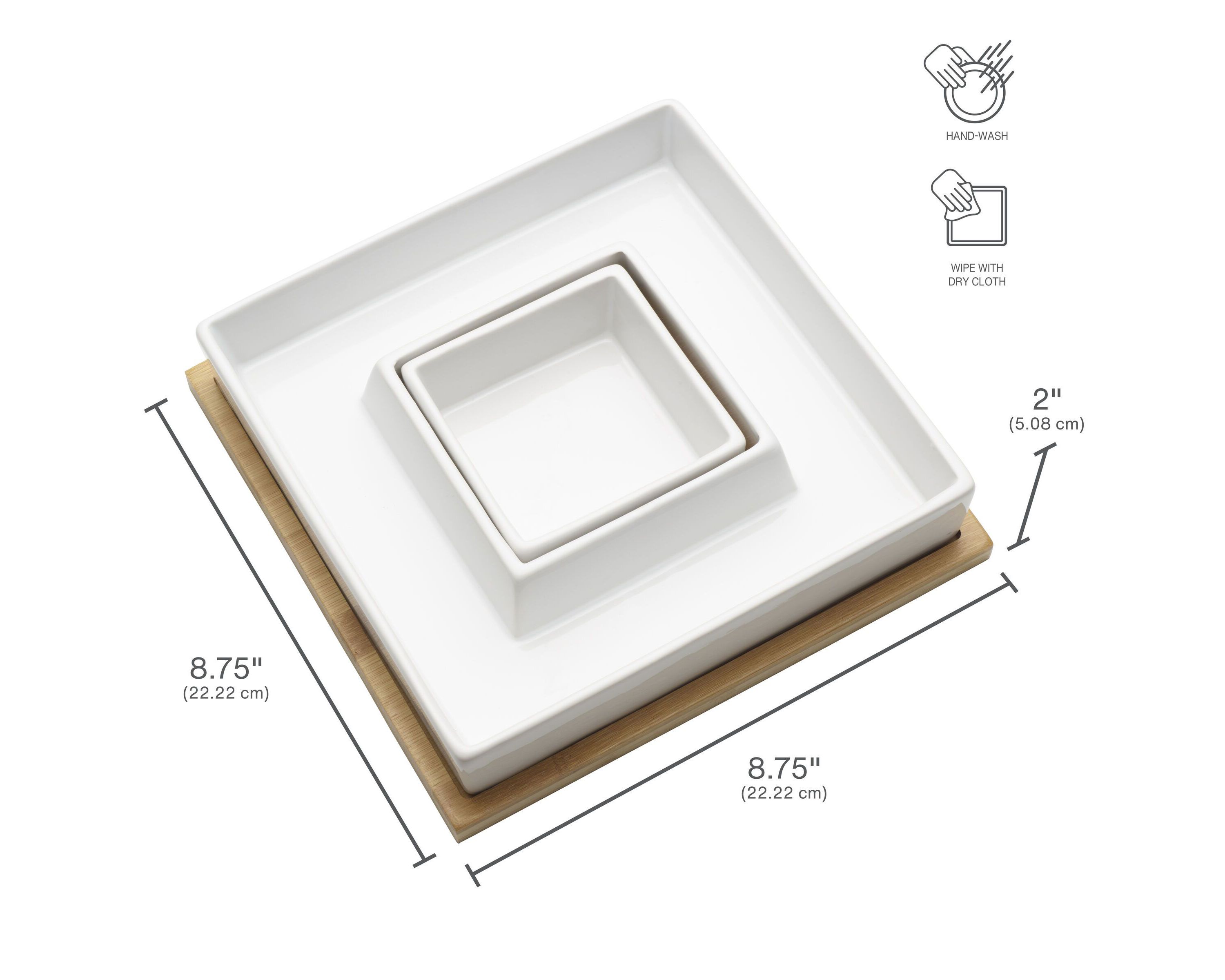 9 Inch Ceramic Chip and Dip Dish