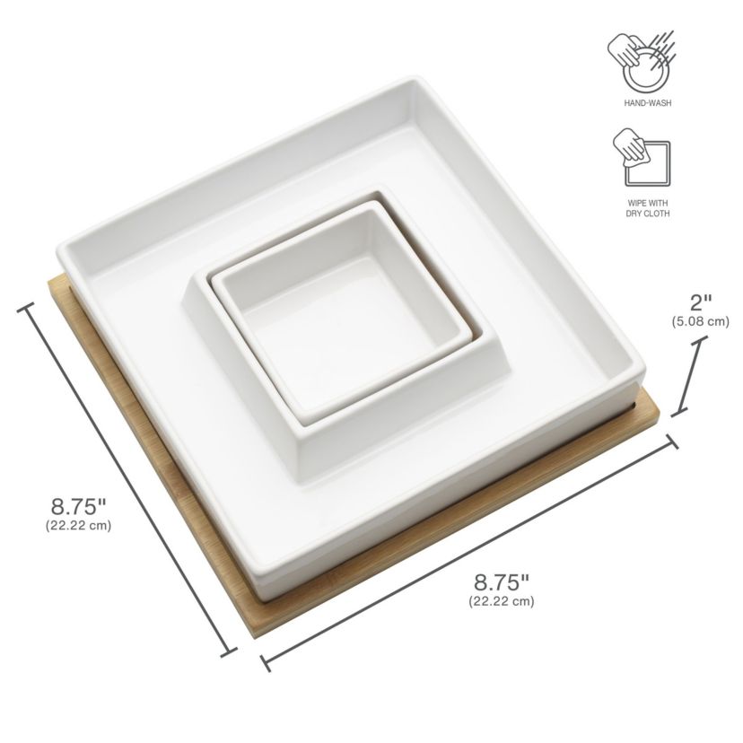 9 Inch Ceramic Chip and Dip Dish