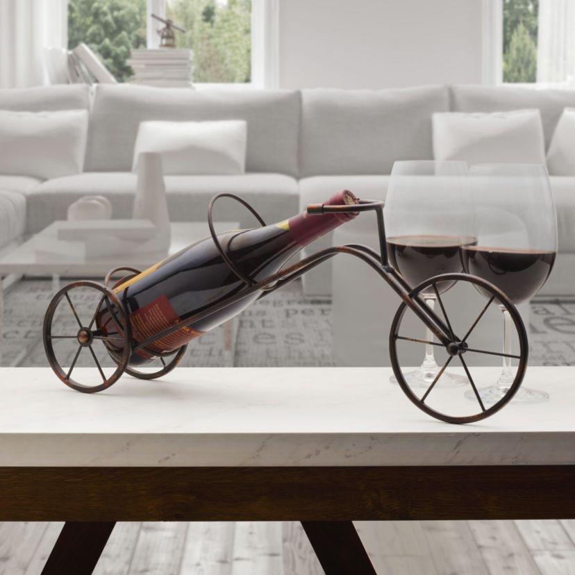 20-inx8-in Metal Push Cart Wine Holder