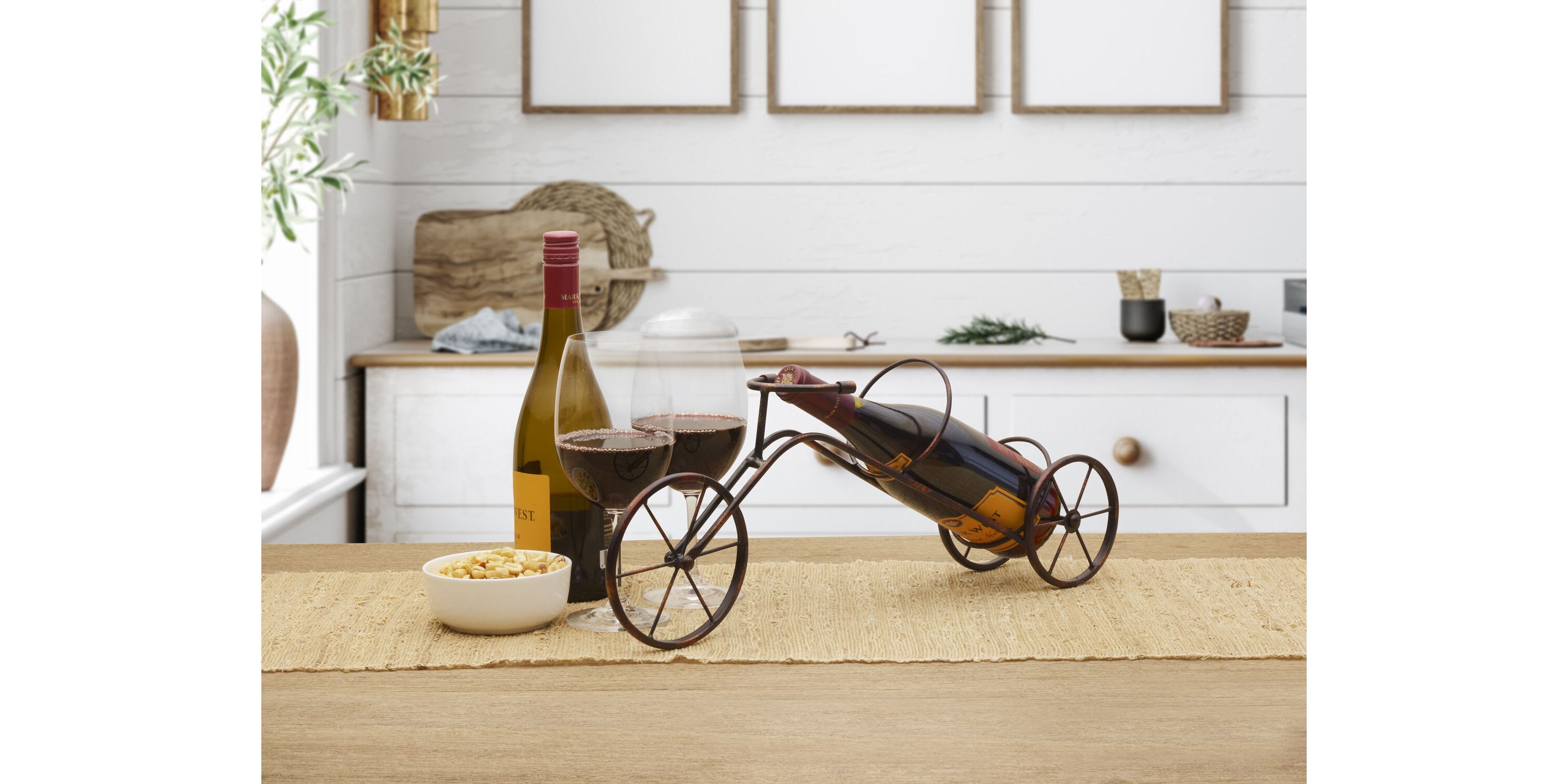 20-inx8-in Metal Push Cart Wine Holder