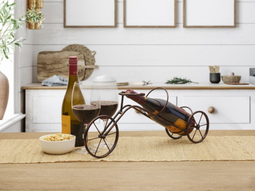 20-inx8-in Metal Push Cart Wine Holder