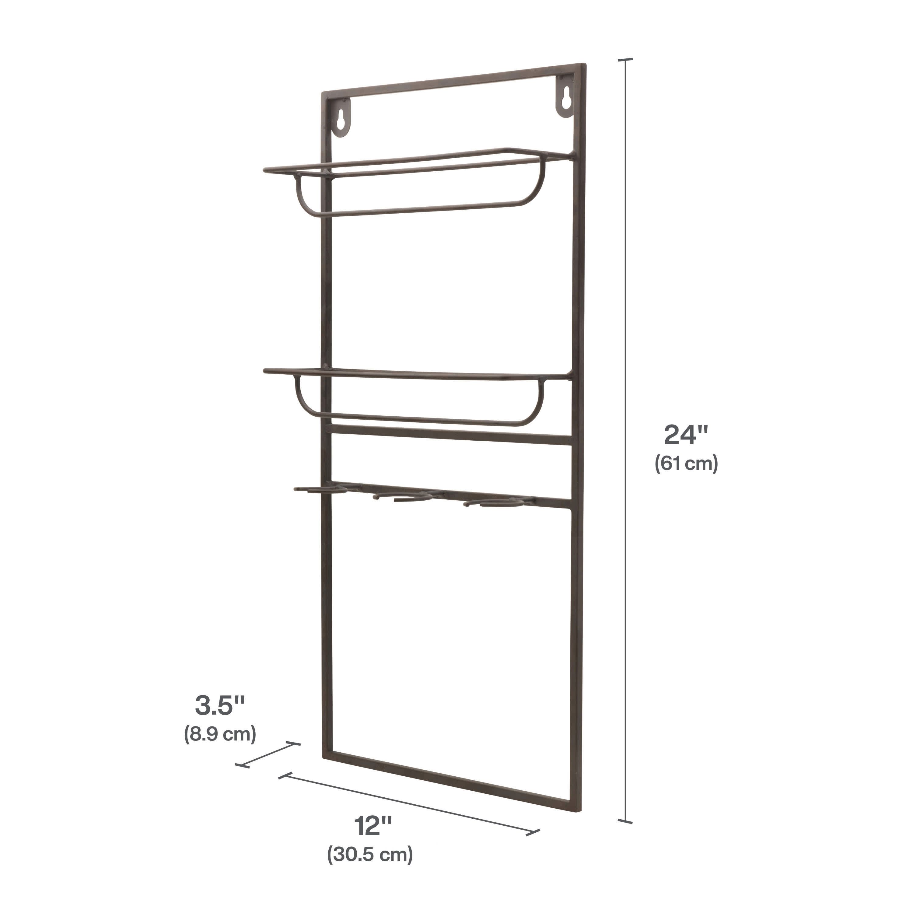 24x12 Inch Metal Wine Bottle Wine Rack