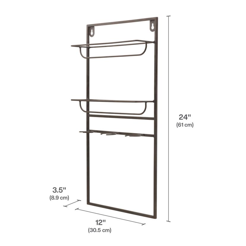 24x12 Inch Metal Wine Bottle Wine Rack