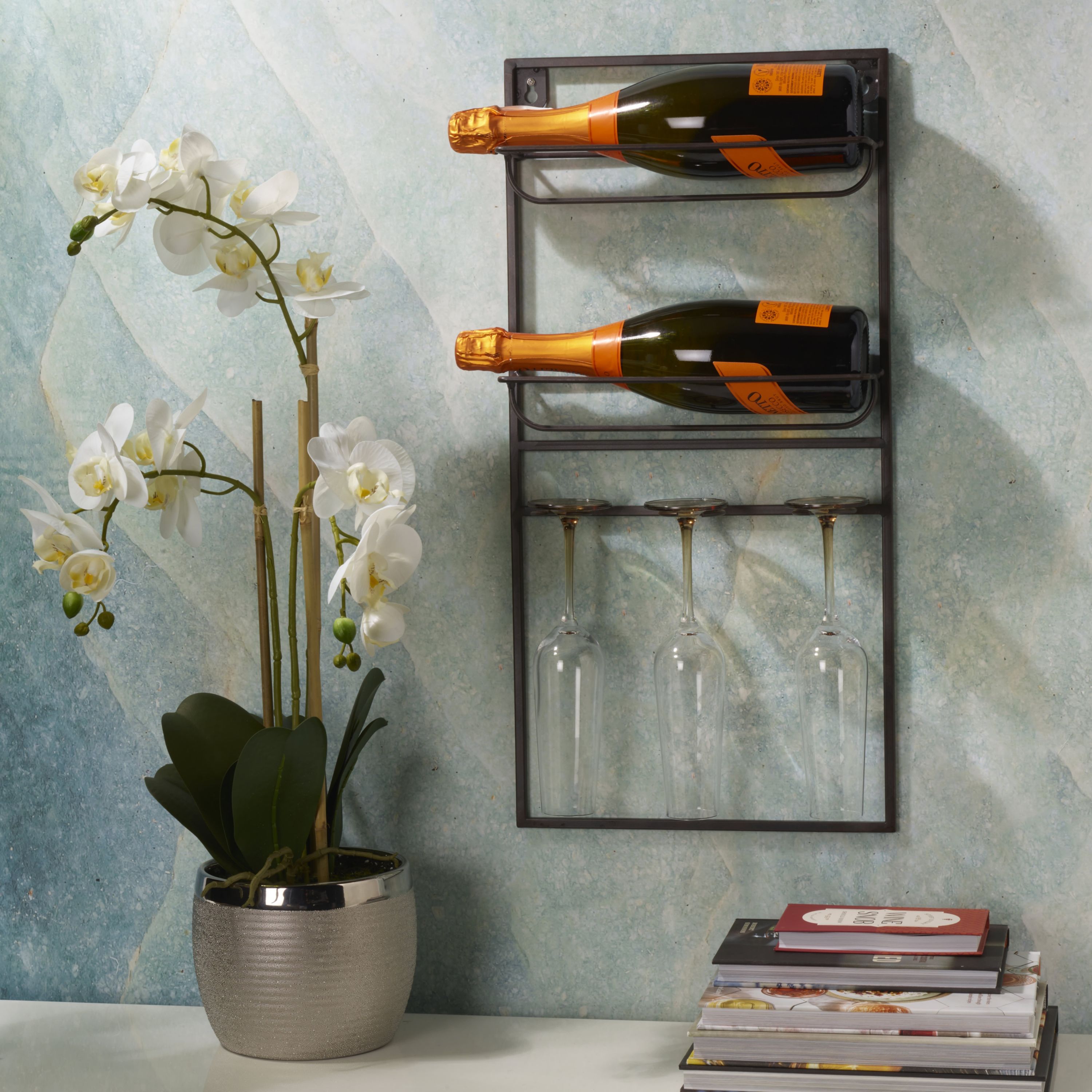 24x12 Inch Metal Wine Bottle Wine Rack