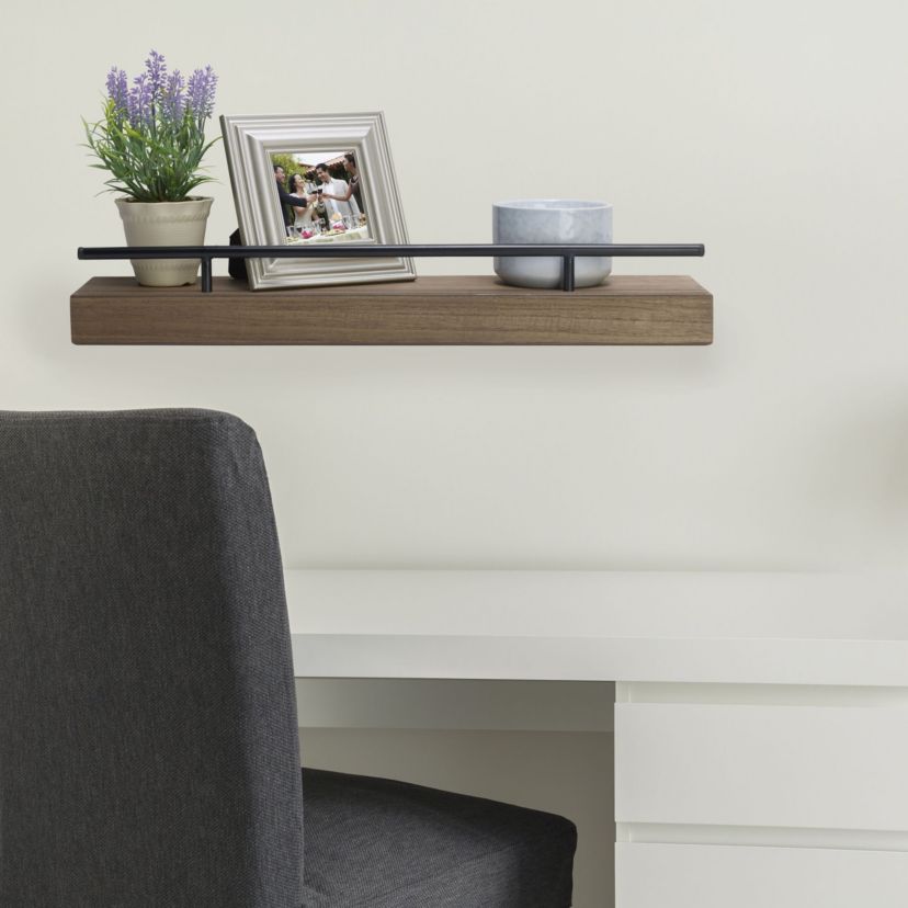 Floating Railing Shelf for Bedroom, Living Room, Bathroom, Kitchen, 24-Inch