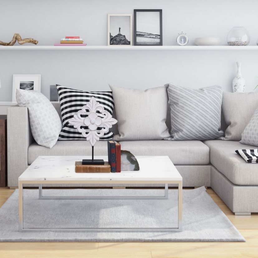 19-in Wood and Metal Tabletop Decor in White