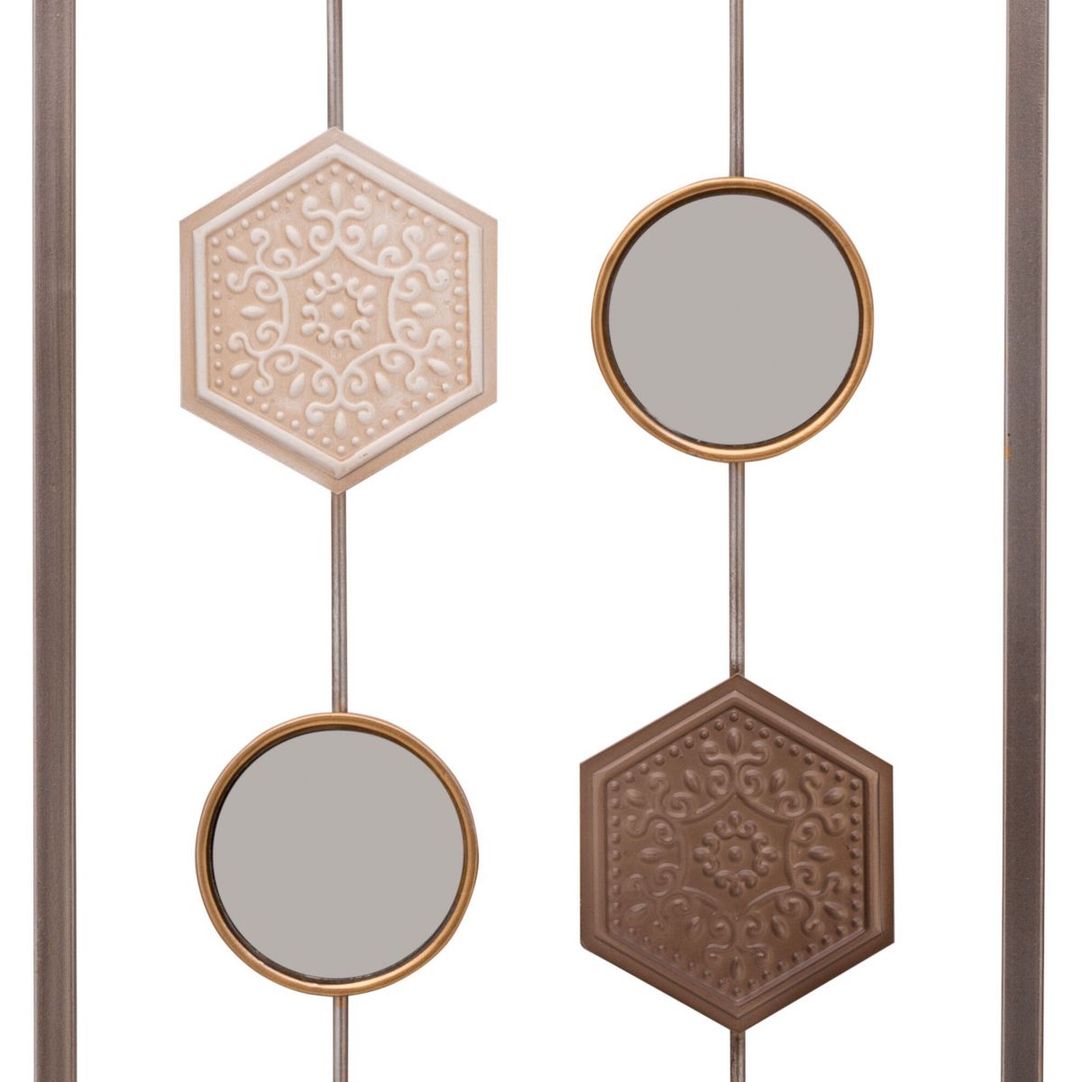 36-in x 12-in Metal Geometric Wall Panel Décor- Set of 2