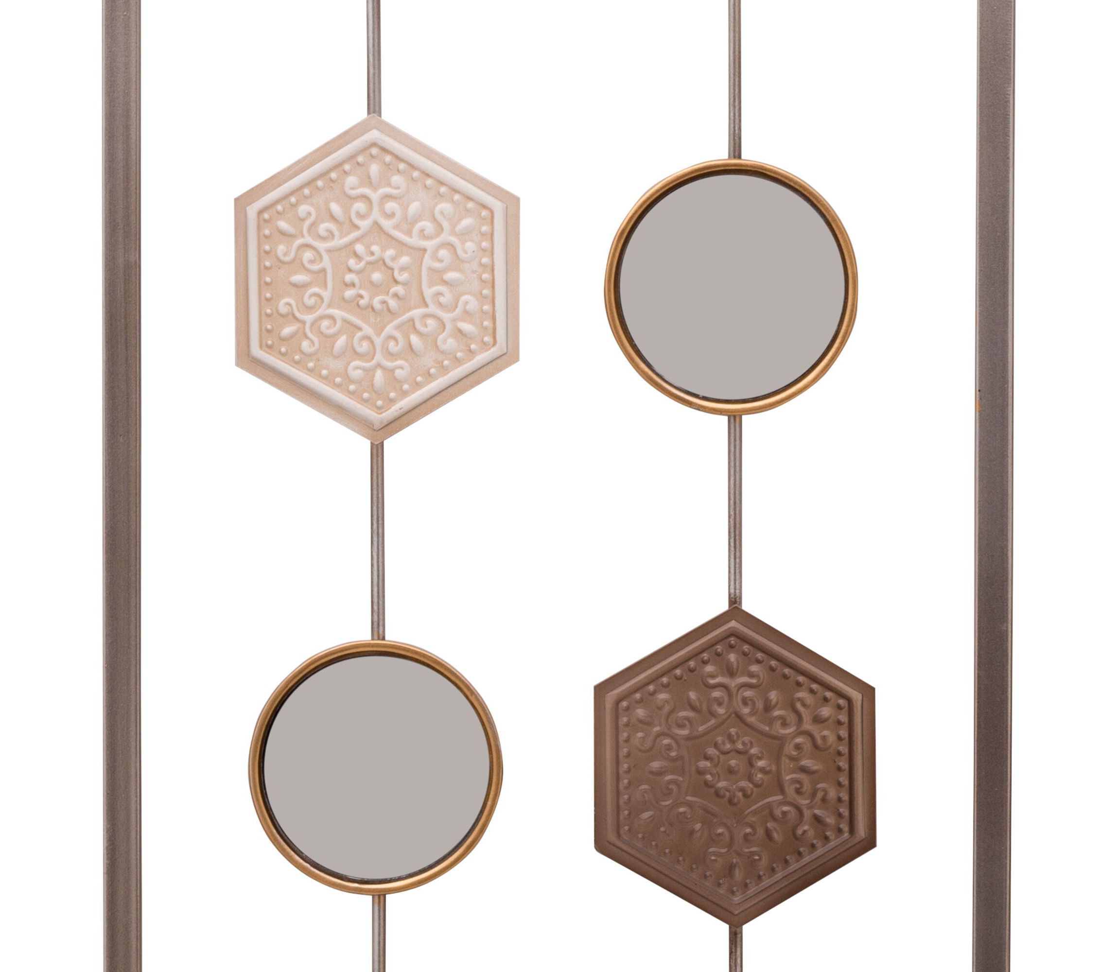 36-in x 12-in Metal Geometric Wall Panel Décor- Set of 2