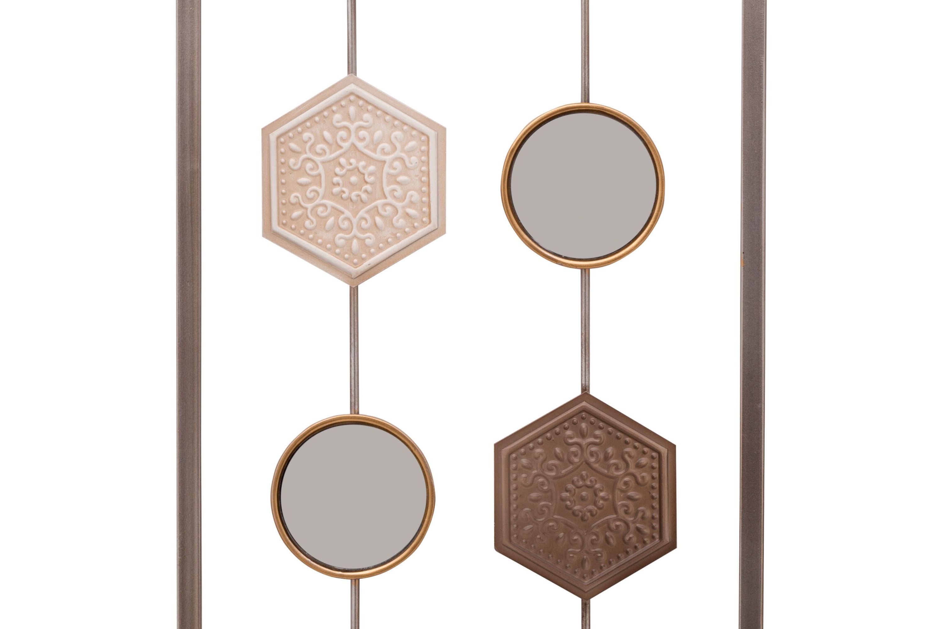 36-in x 12-in Metal Geometric Wall Panel Décor- Set of 2