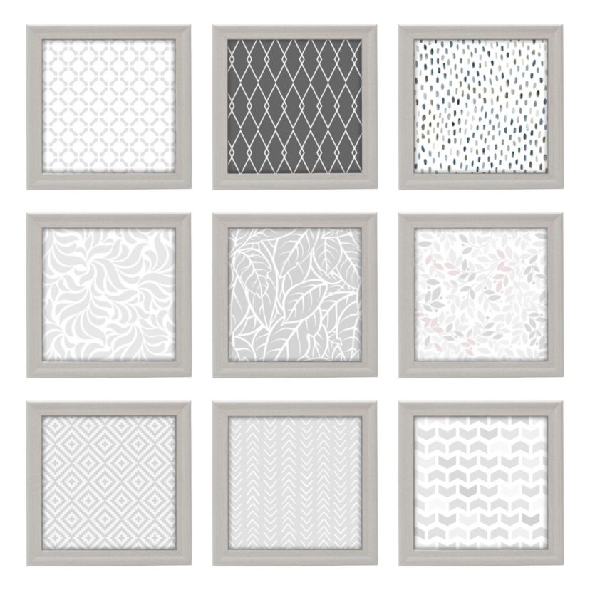 Set of 9 9.25-in Photo Frames-8-in x 8-in Photos, White