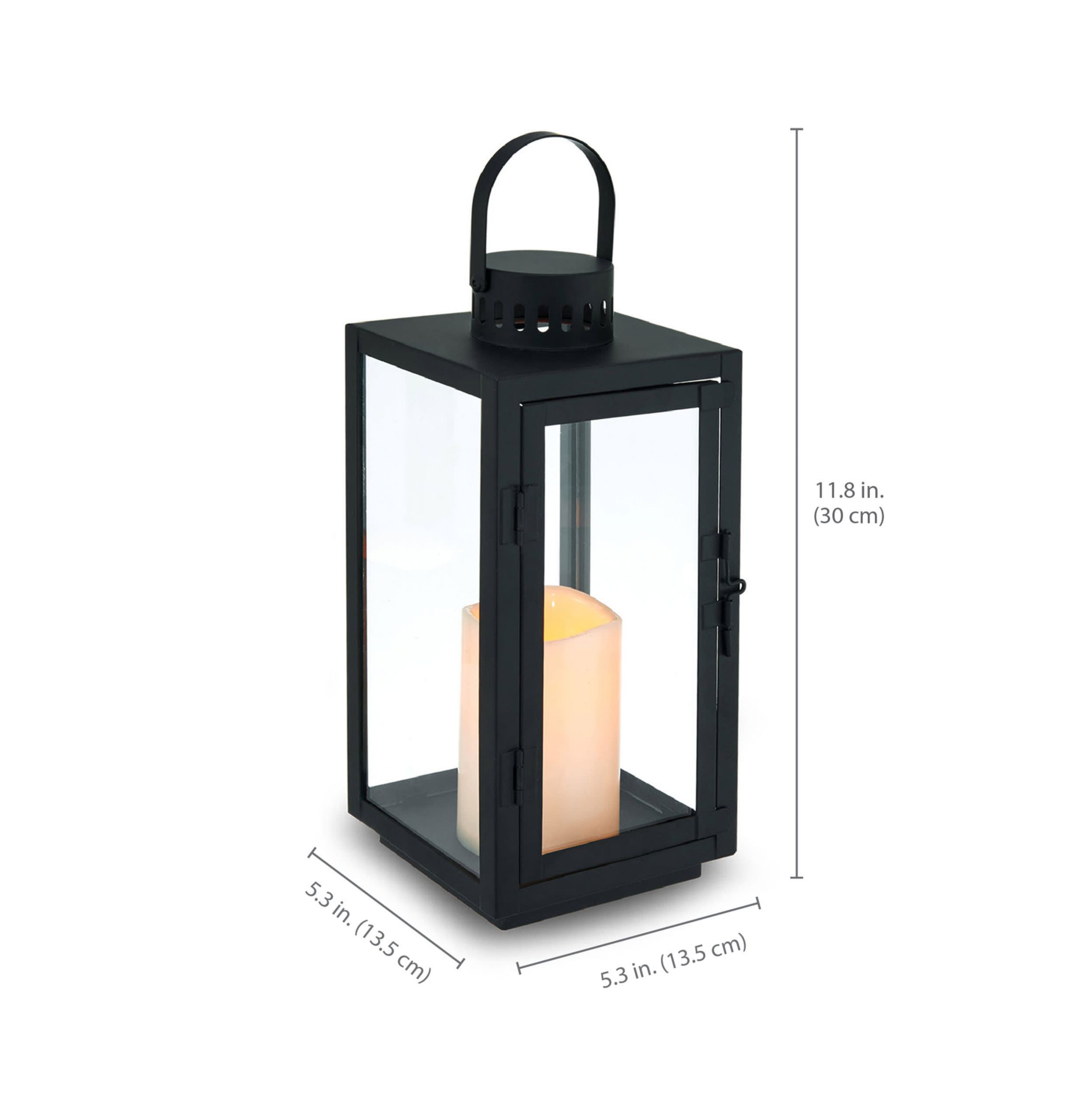 Set Of 2 LED Metal Lantern, 12 Inch