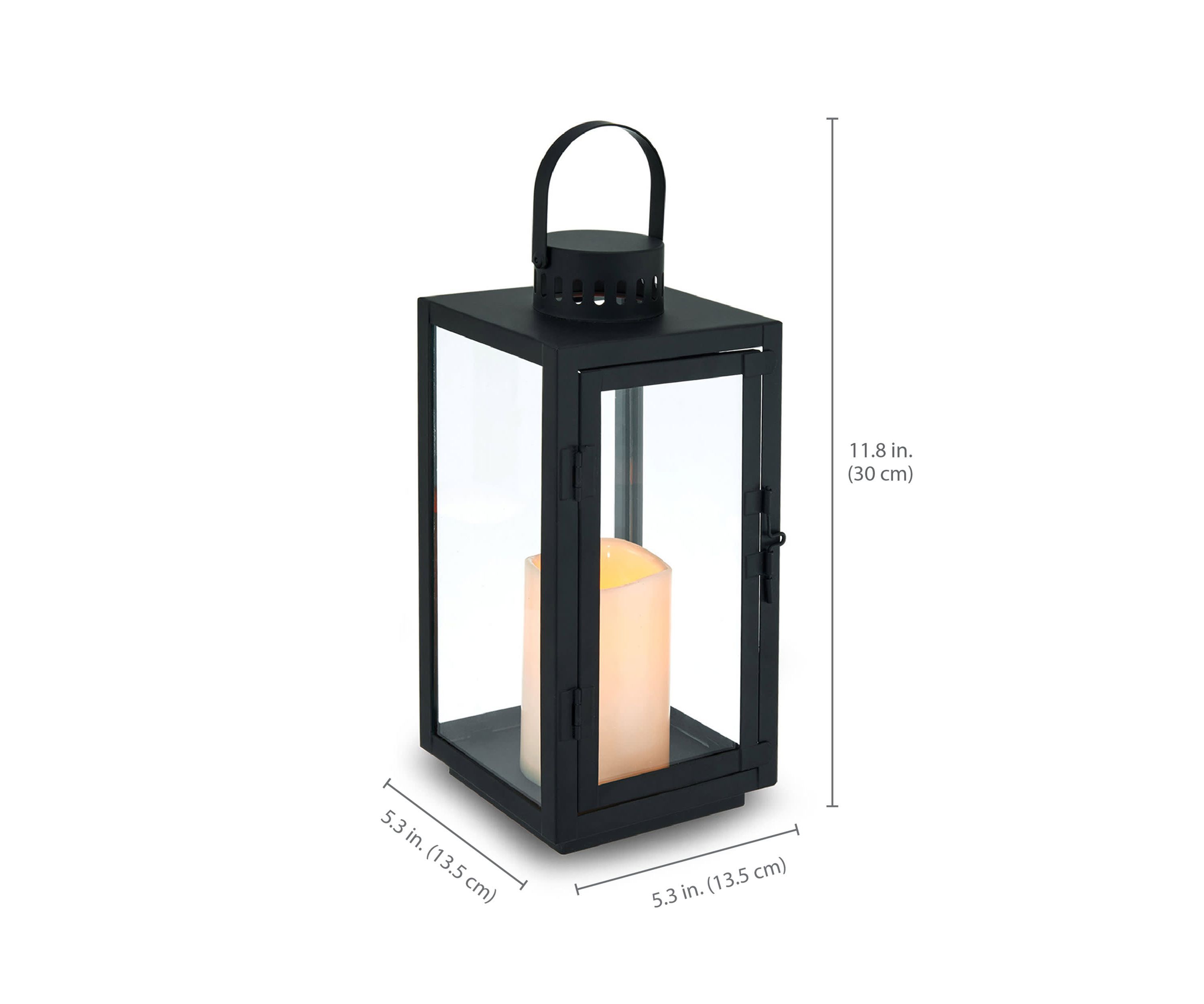 Set Of 2 LED Metal Lantern, 12 Inch